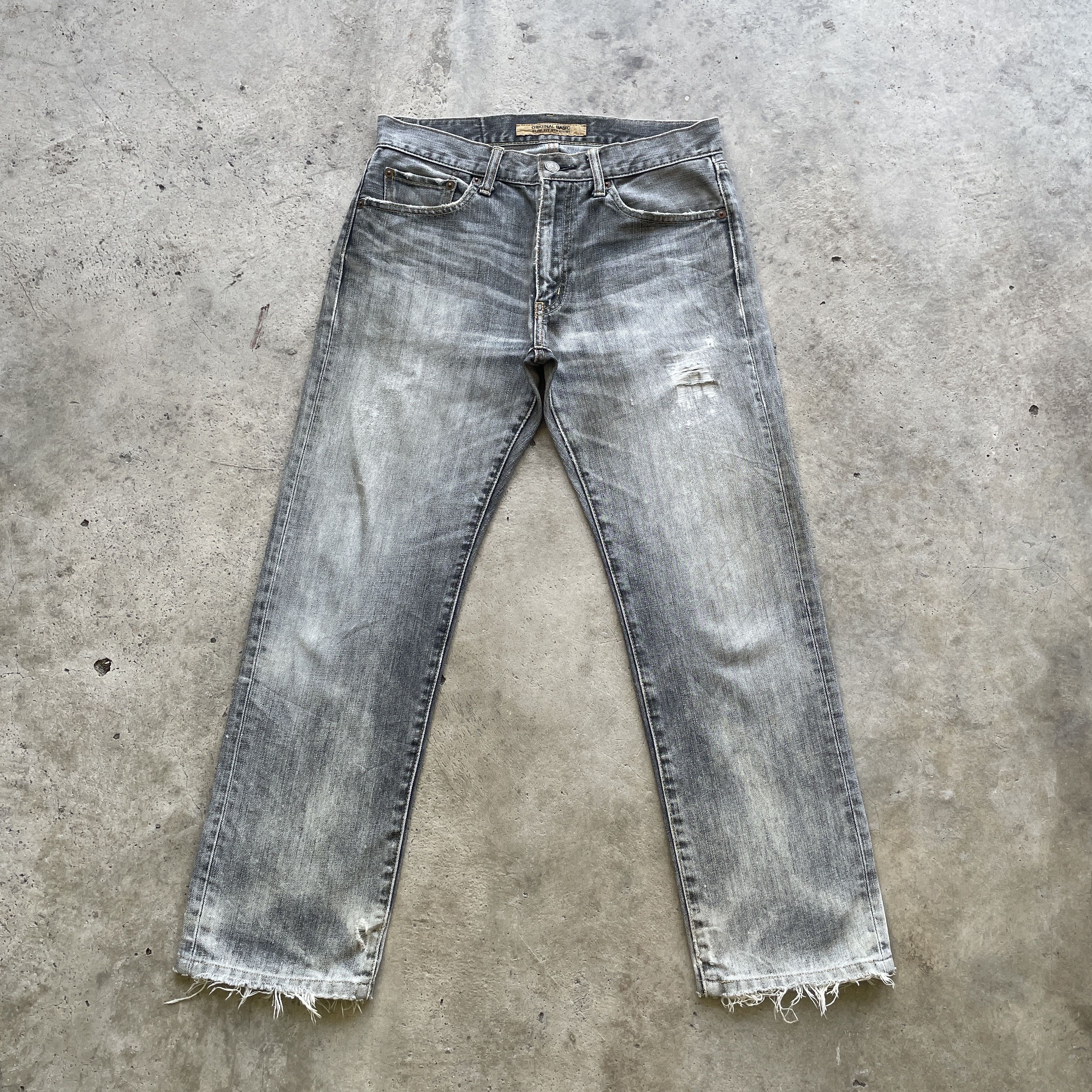 Japanese Brand × Jean × Vintage VINTAGE JAPANESE DISTRESSED BLACK FADED JEANS PANTS W31 Size US 31 - 2 Thumbnail
