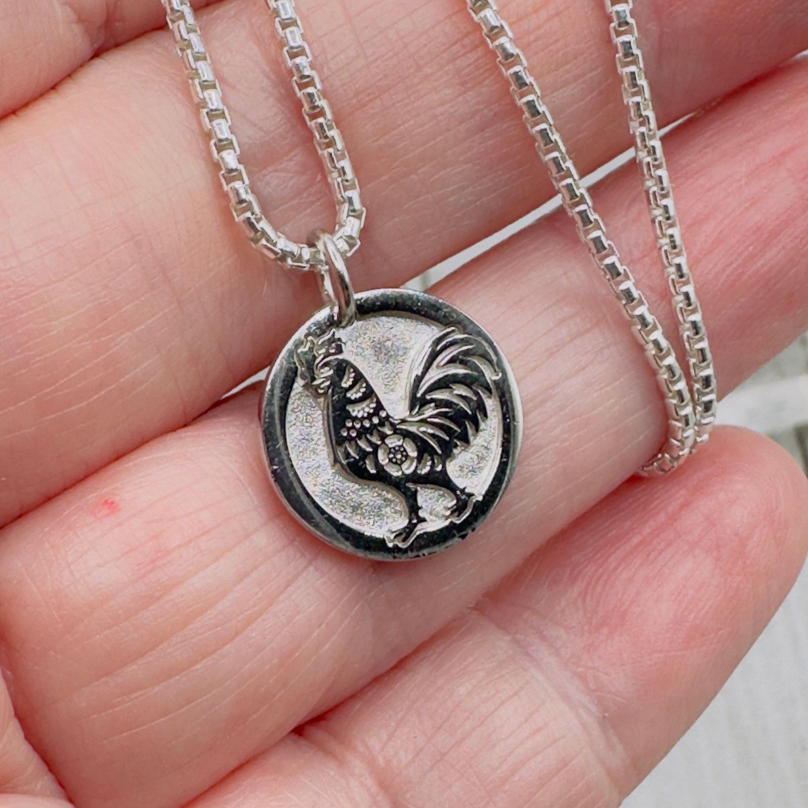 The Unbranded Brand Sterling Silver Chinese Zodiac Rooster Necklace Size ONE SIZE - 8 Thumbnail