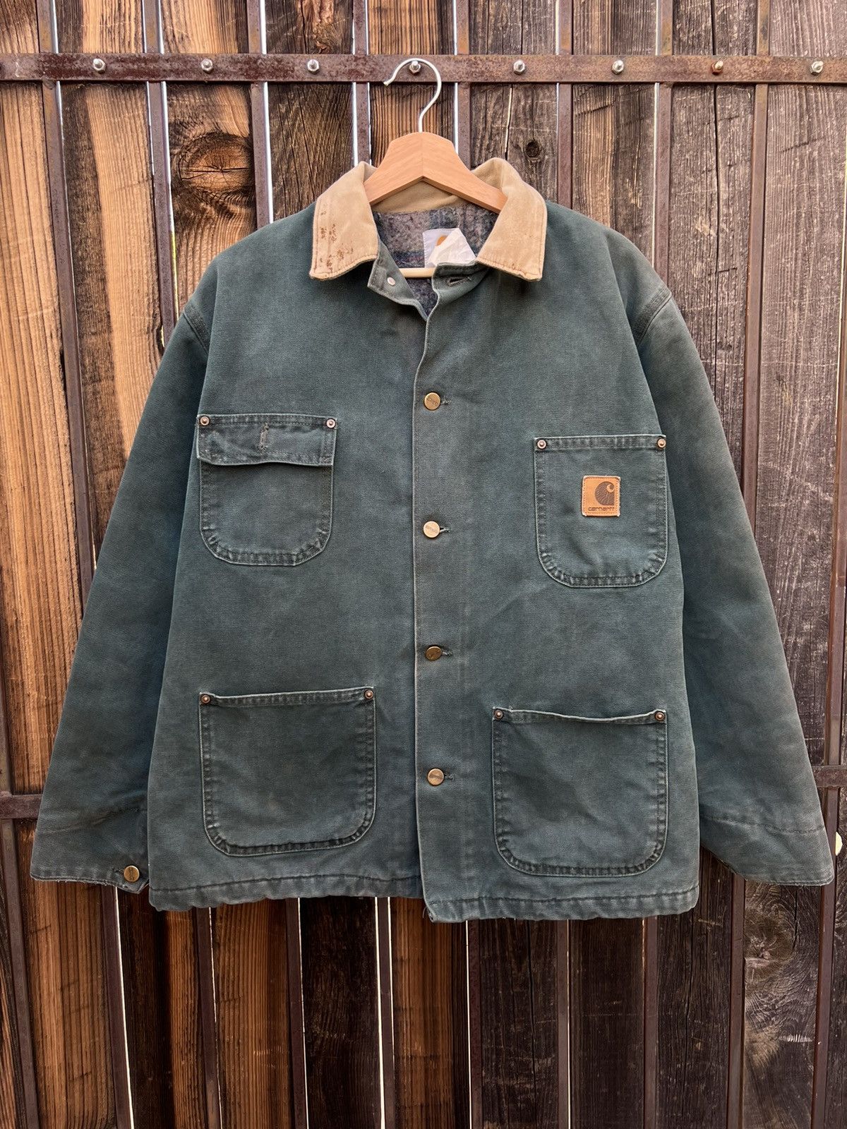 Vintage Vintage Carhartt Forest Green Chore Jacket | Grailed
