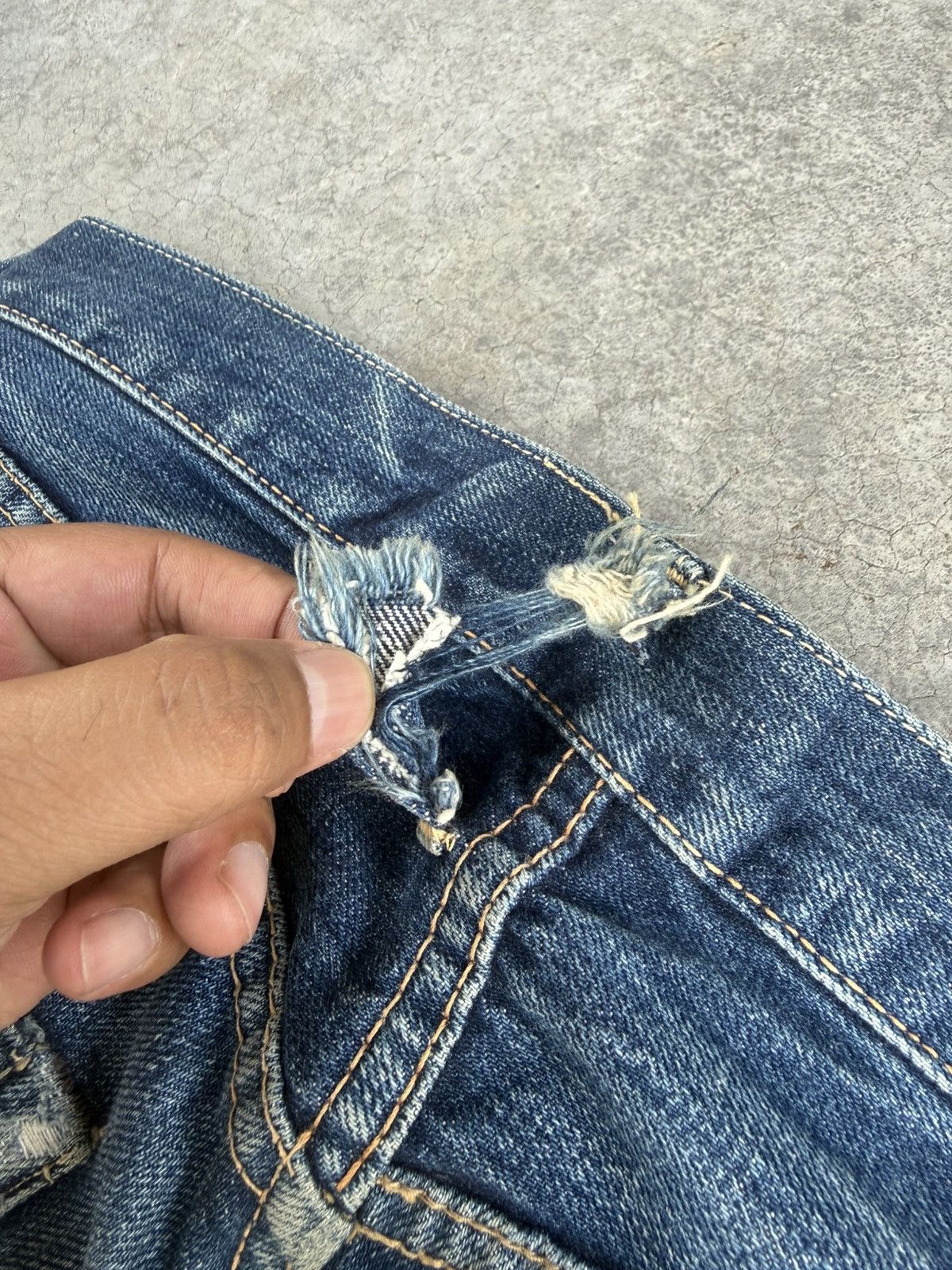 The Real McCoy's Joe Mccoy 906 Selvedge Denim Mudwash Distressed Ripped Size US 30 / EU 46 - 21 Thumbnail