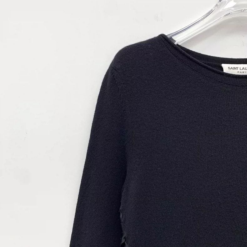 Saint Laurent Paris Saint Laurent Paris Black side strap split wool long sleev Size S / US 4 / IT 40 - 3 Thumbnail