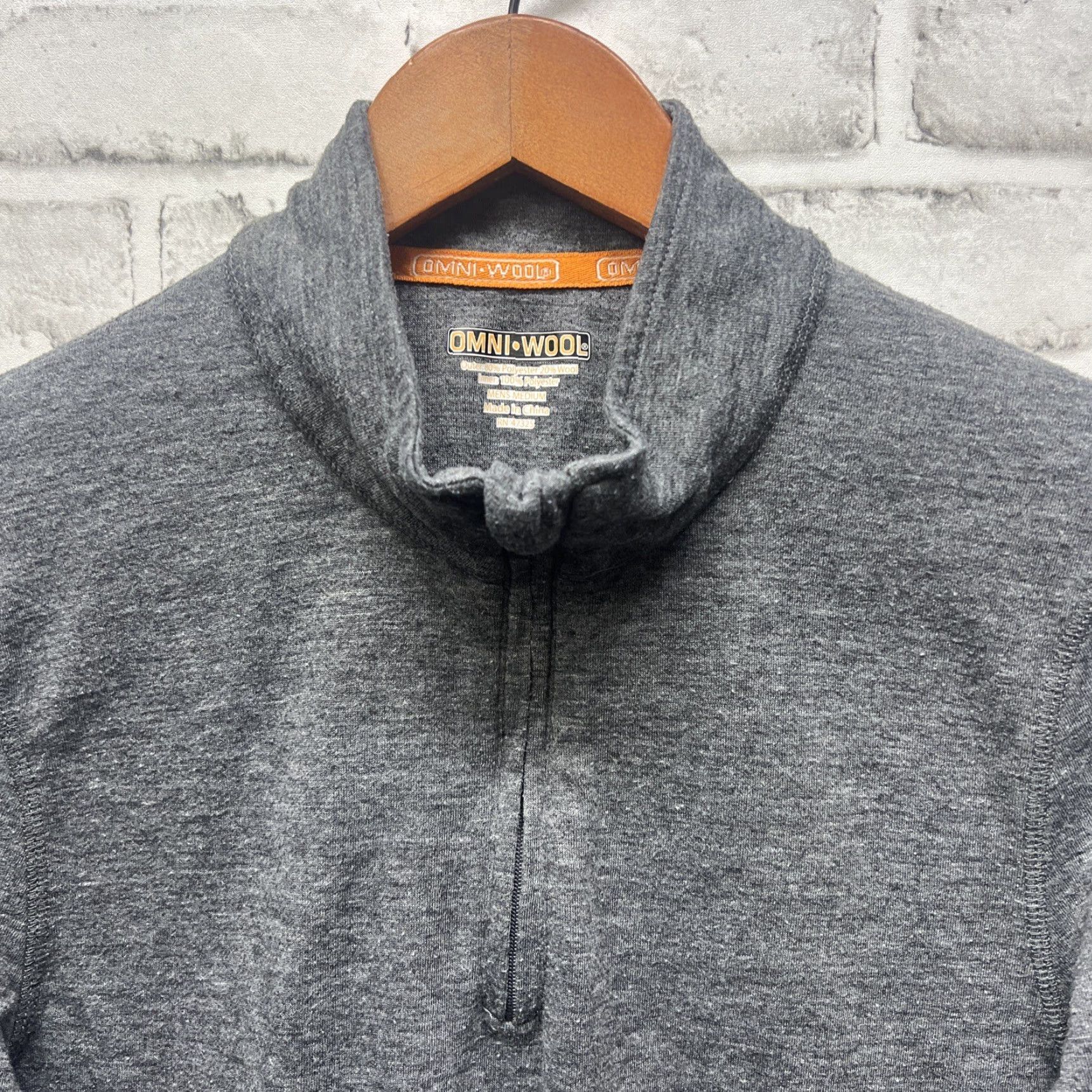 Layer 8 VINTAGE Omni Wool Gray Half Zip Base Layer Pullover Mens Size M Size US M / EU 48-50 / 2 - 2 Thumbnail
