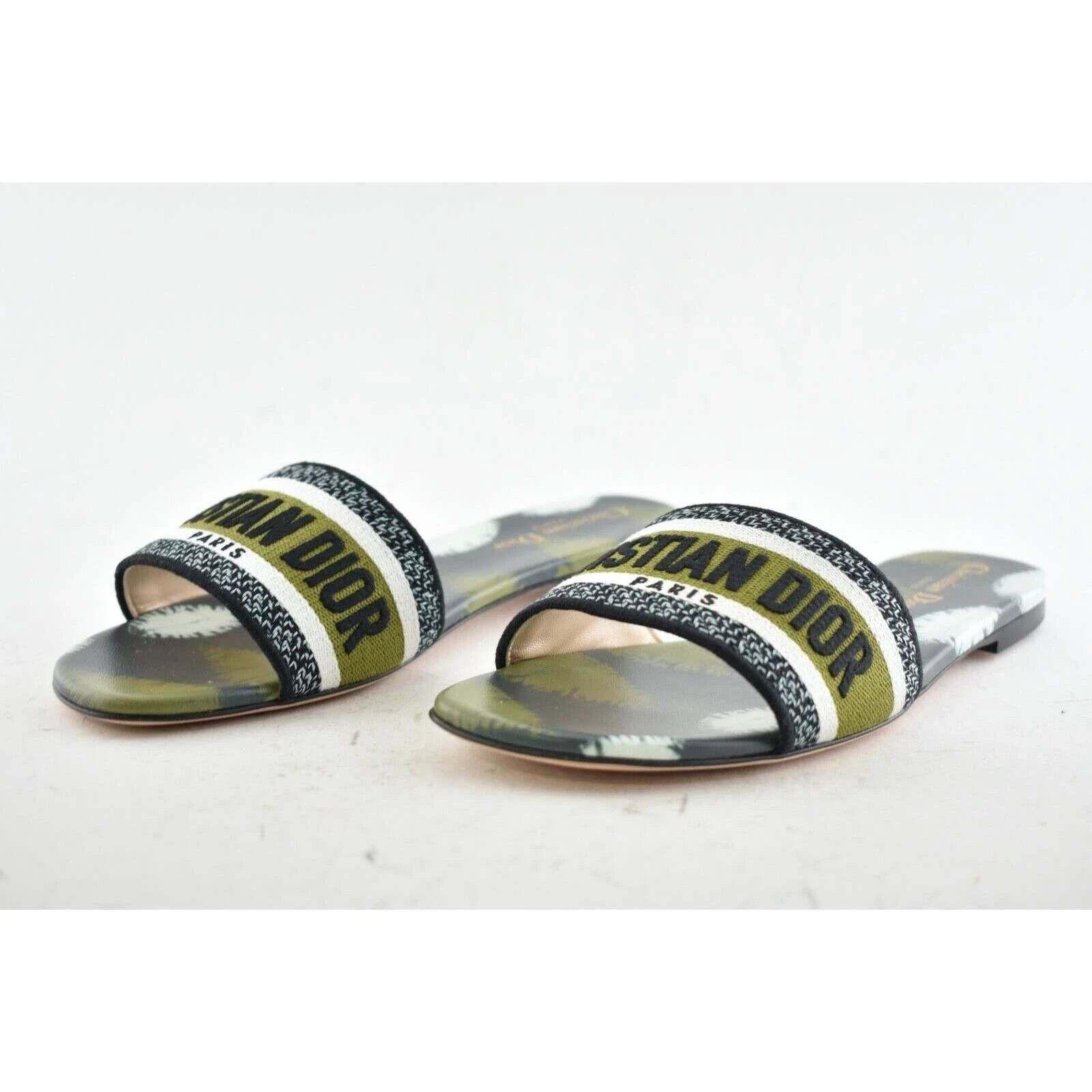 Dior Dway Tie Dye Embroidered Logo Slide Mule Flat Sandal 40 Size US 10 / IT 40 - 10 Thumbnail