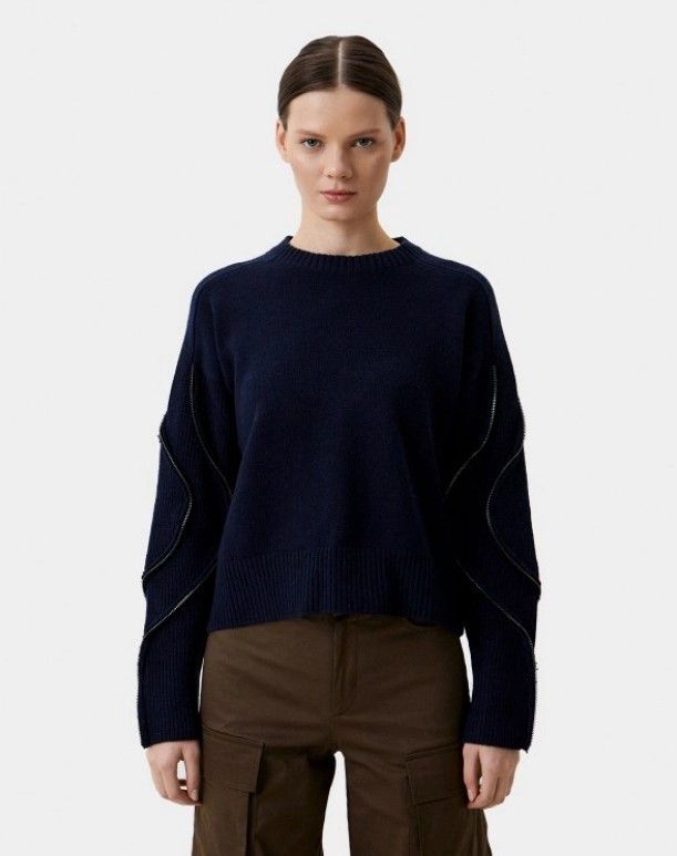 Iceberg ICEBERG decorative zippers on the sleeves wool sweater Size S / US 4 / IT 40 - 1 Thumbnail