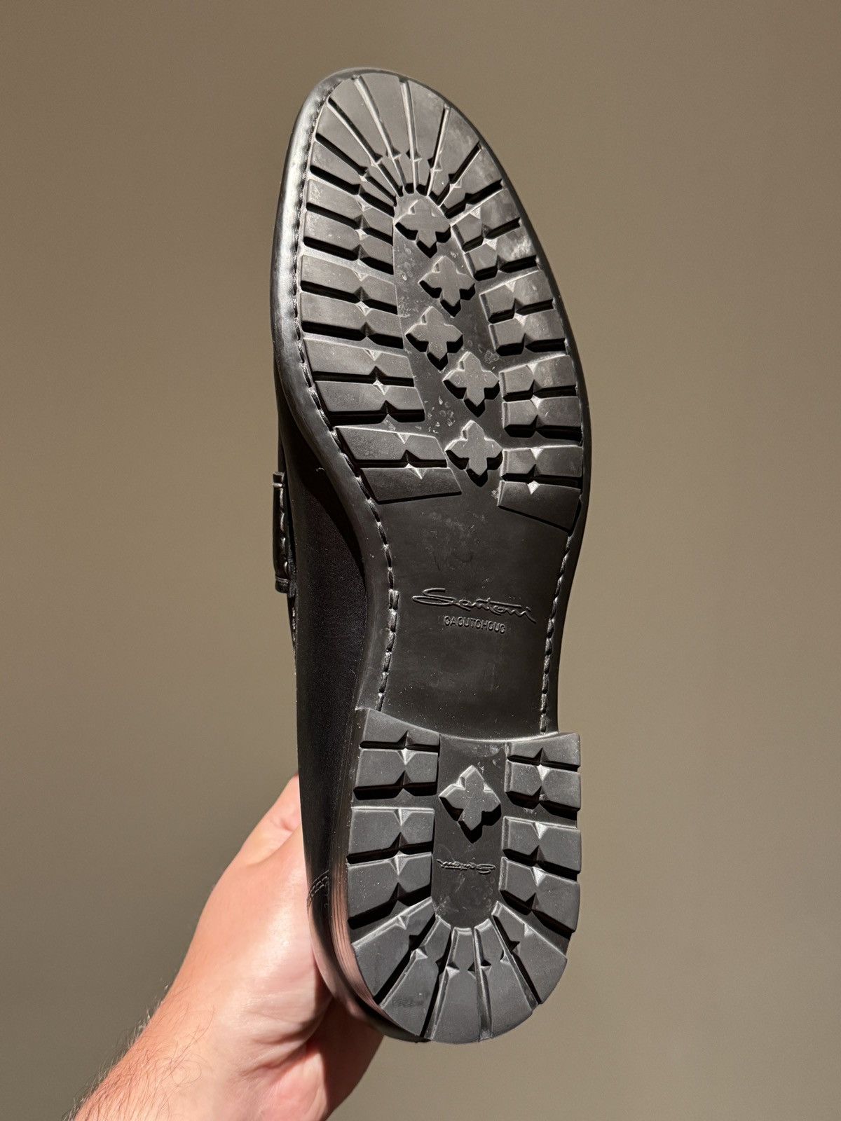 Santoni Santoni Black Leather Penny Loafers Size US 10 / EU 43 - 4 Thumbnail