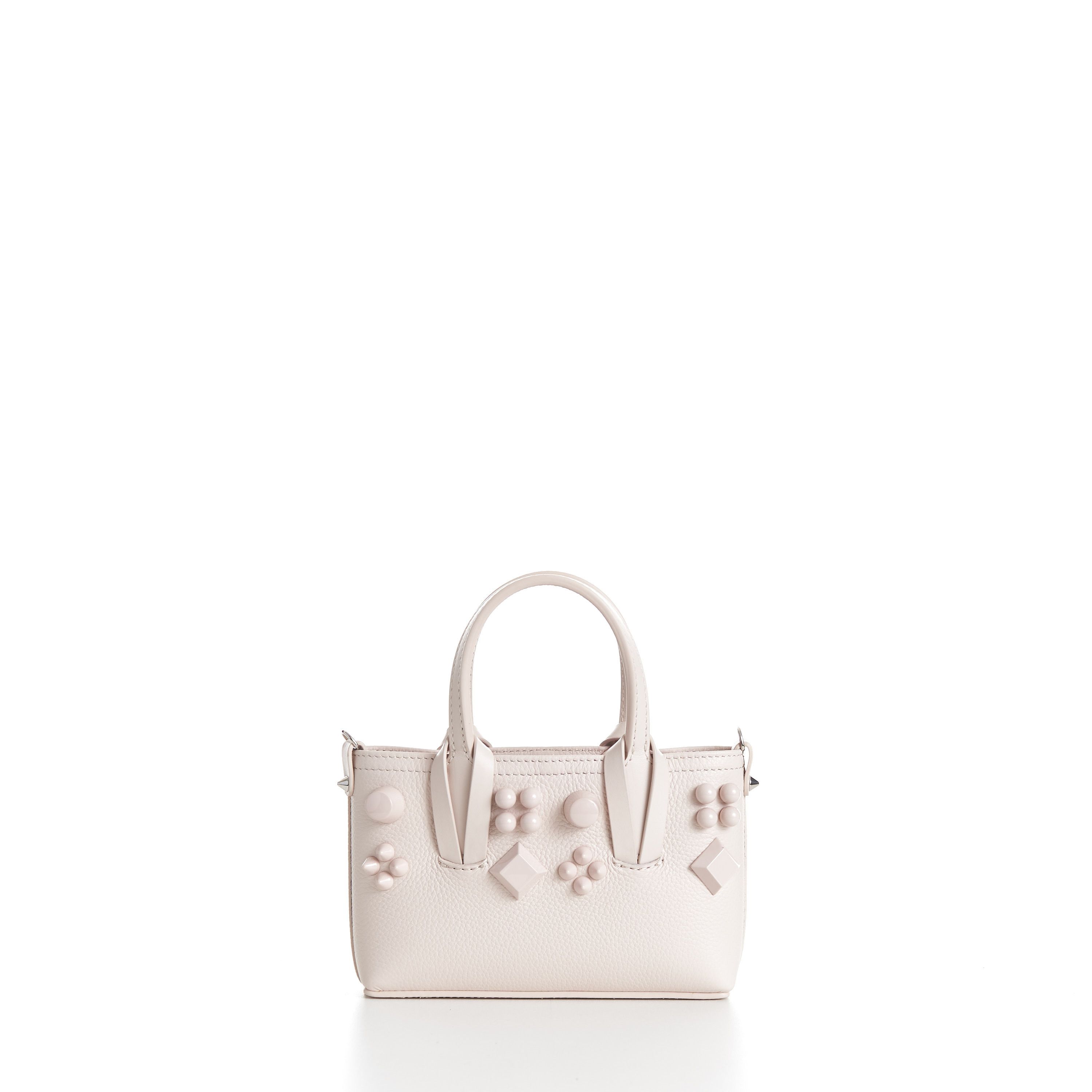 Christian Louboutin Mini Cabata E/W Bag - Milk White Leather, Grained, Spikes Size ONE SIZE - 5 Thumbnail