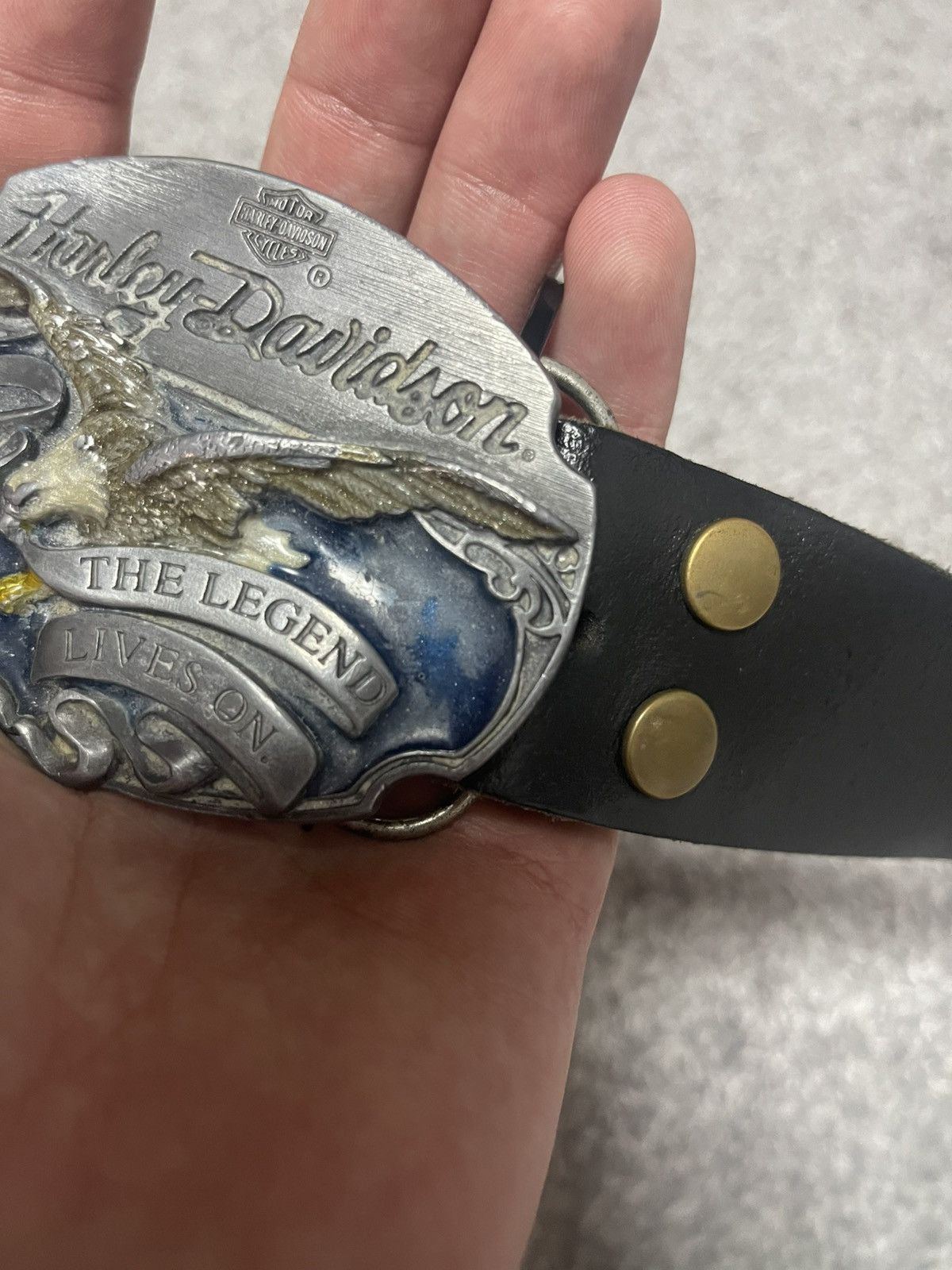 Harley Davidson Harley Davidson Vintage 90s Belt Made In USA Size ONE SIZE - 2 Thumbnail