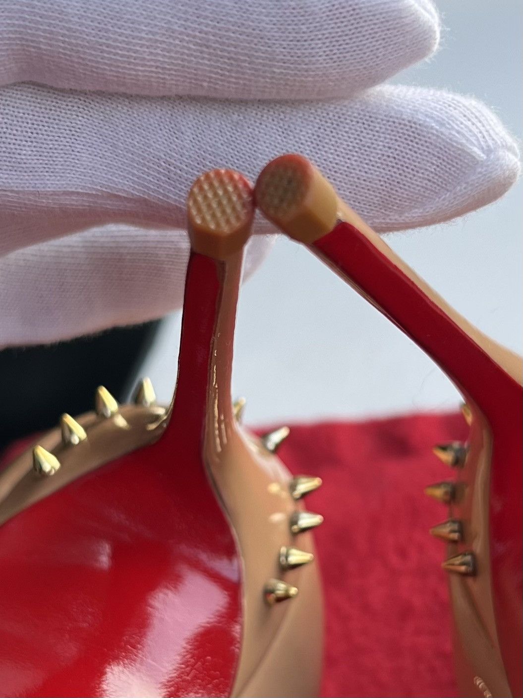 Christian Louboutin Christian Louboutin Nude Patent Spiked Heels Size 37 Size US 7 / IT 37 - 20 Thumbnail