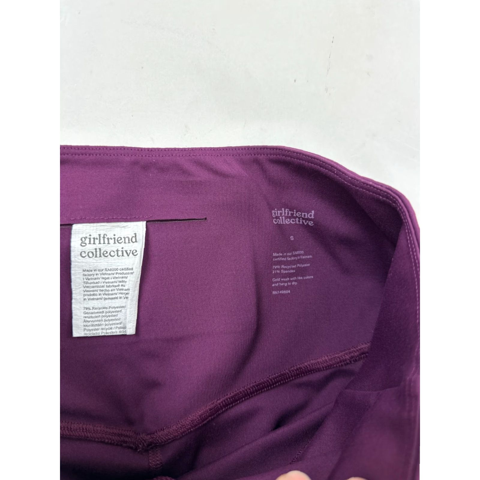 Girlfriend Collective VINTAGE? No. Actually: Girlfriend Collective Leggings Womens Small Purple High Waist Stretch Skinny Leg Size 28" / US 6 / IT 42 - 4 Thumbnail