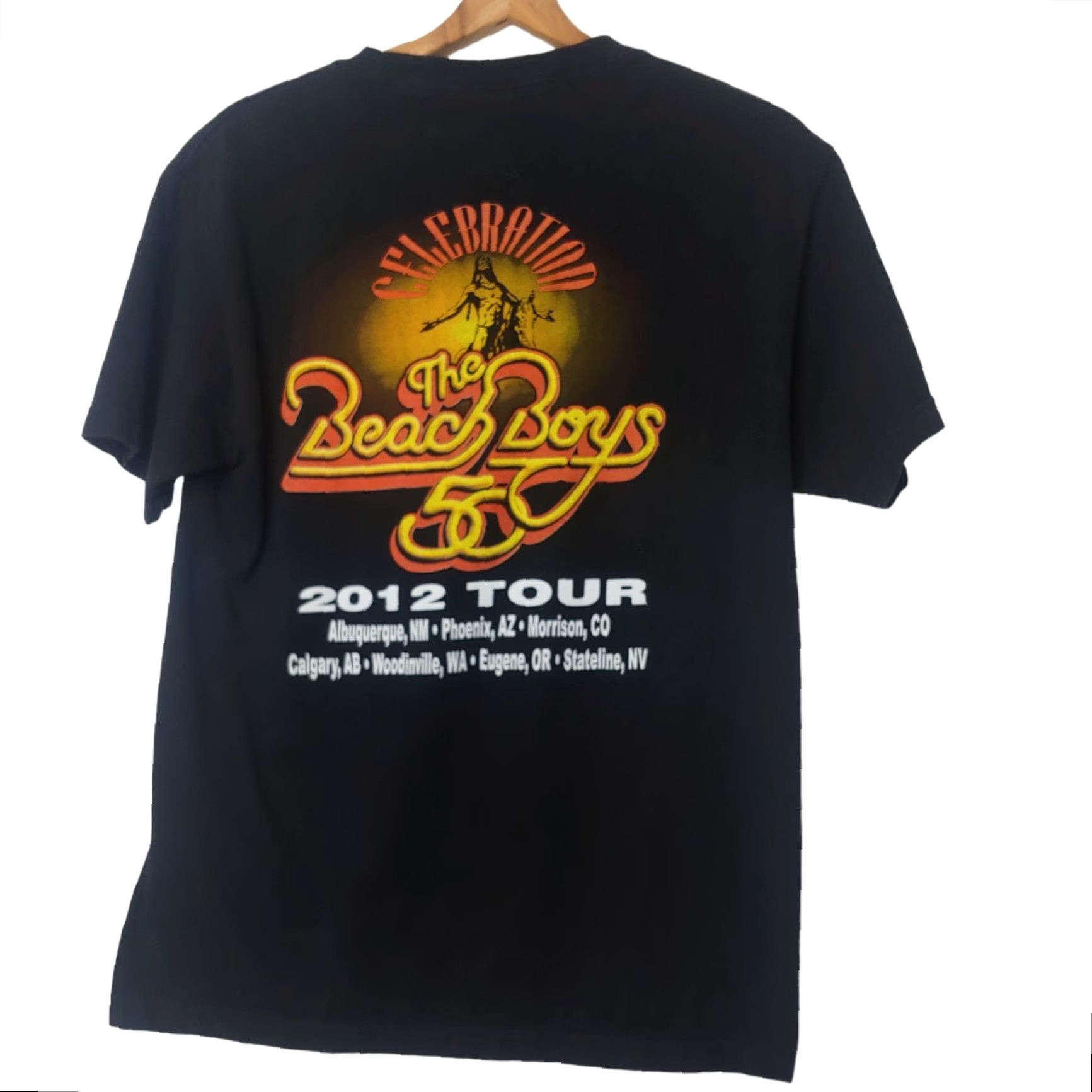 Vintage Beach Boys Concert T-Shirt Medium Black 50th Reunion Tour 2012 Graphic Mens Size US M / EU 48-50 / 2 - 3 Thumbnail
