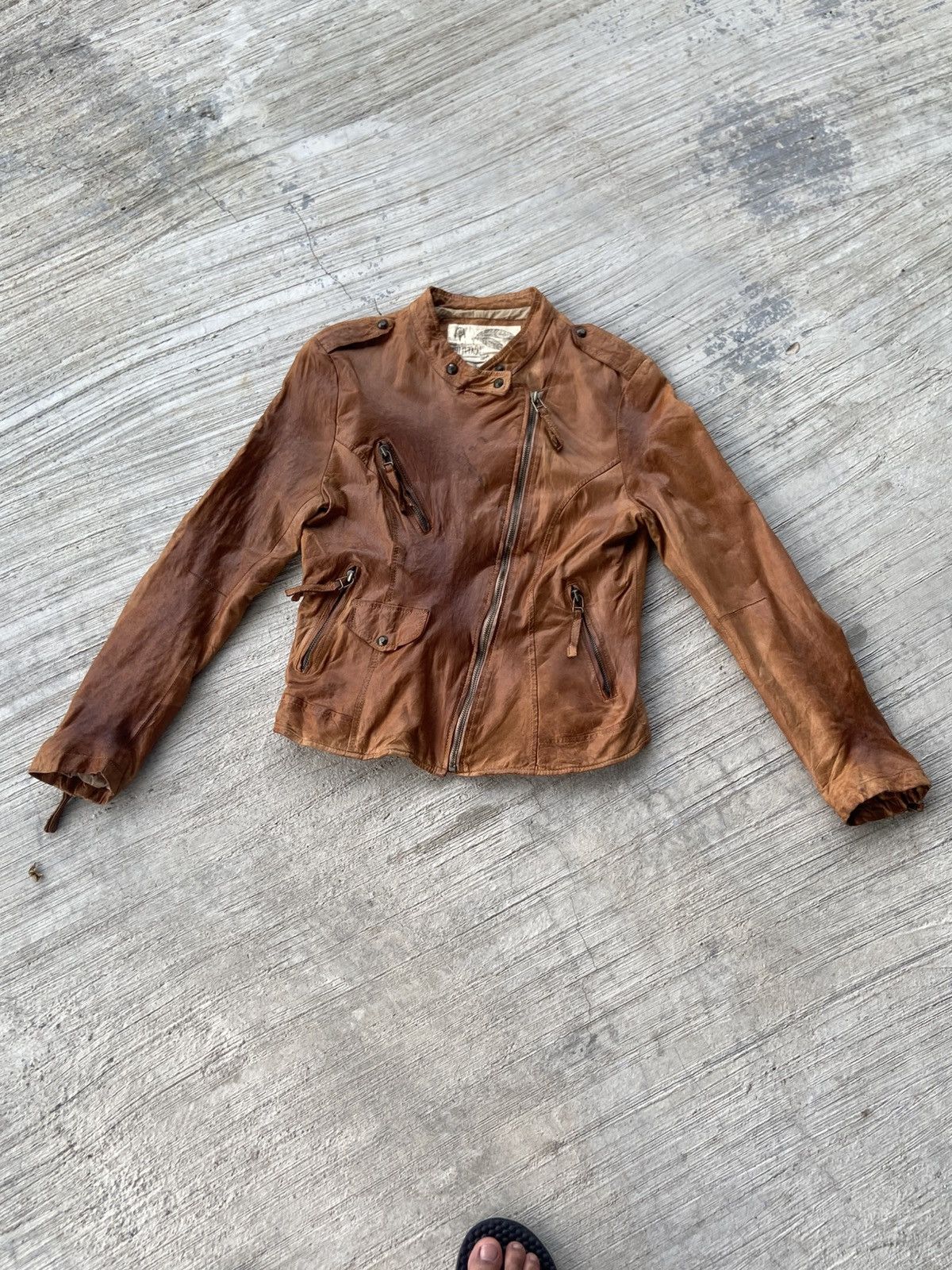 Japanese Brand × Vintage G.o.a leather bono jacket | Grailed