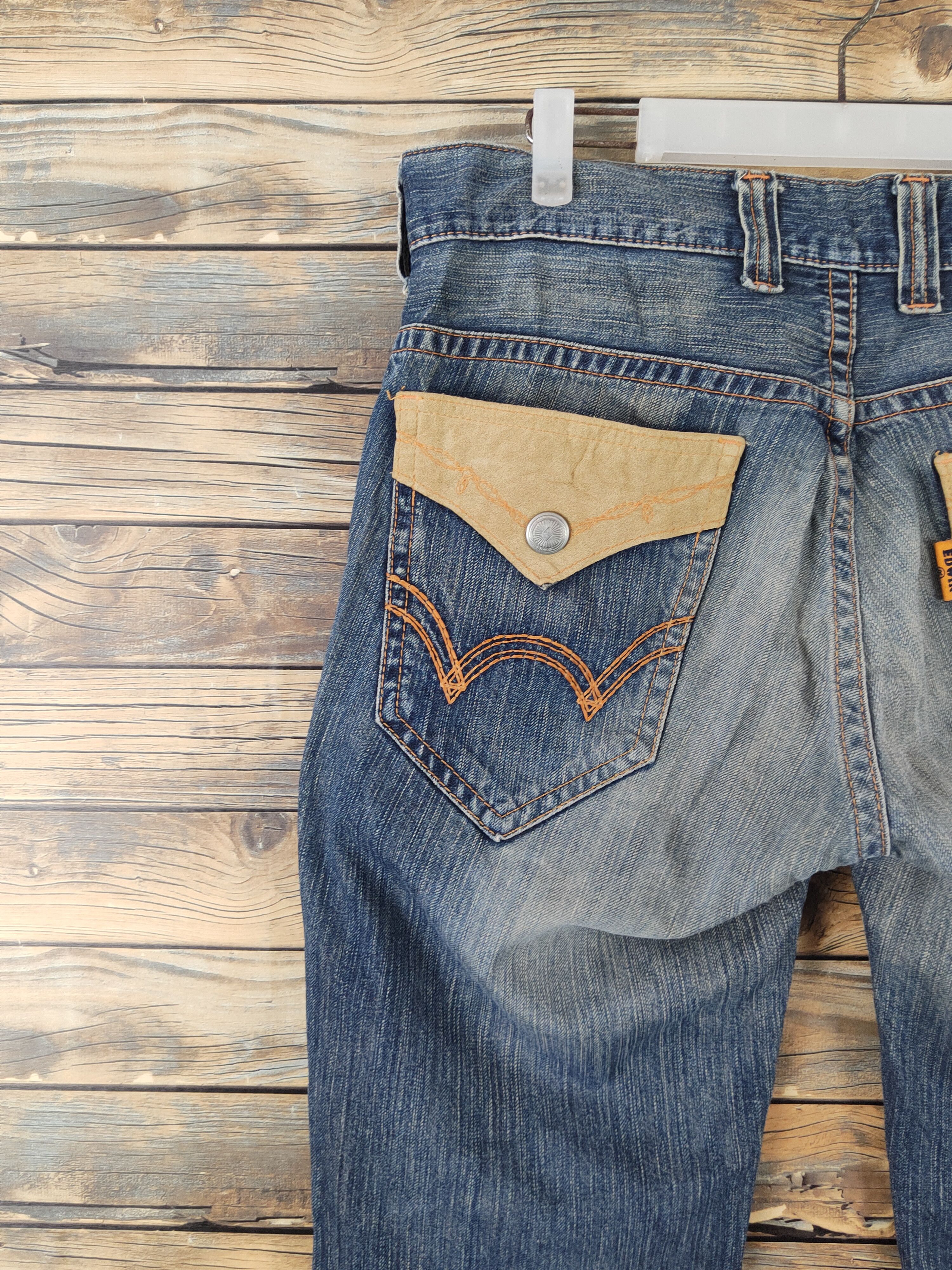 Edwin Edwin Dark Blue Distressed Ripped Jeans #W1866 Size US 33 - 8 Thumbnail