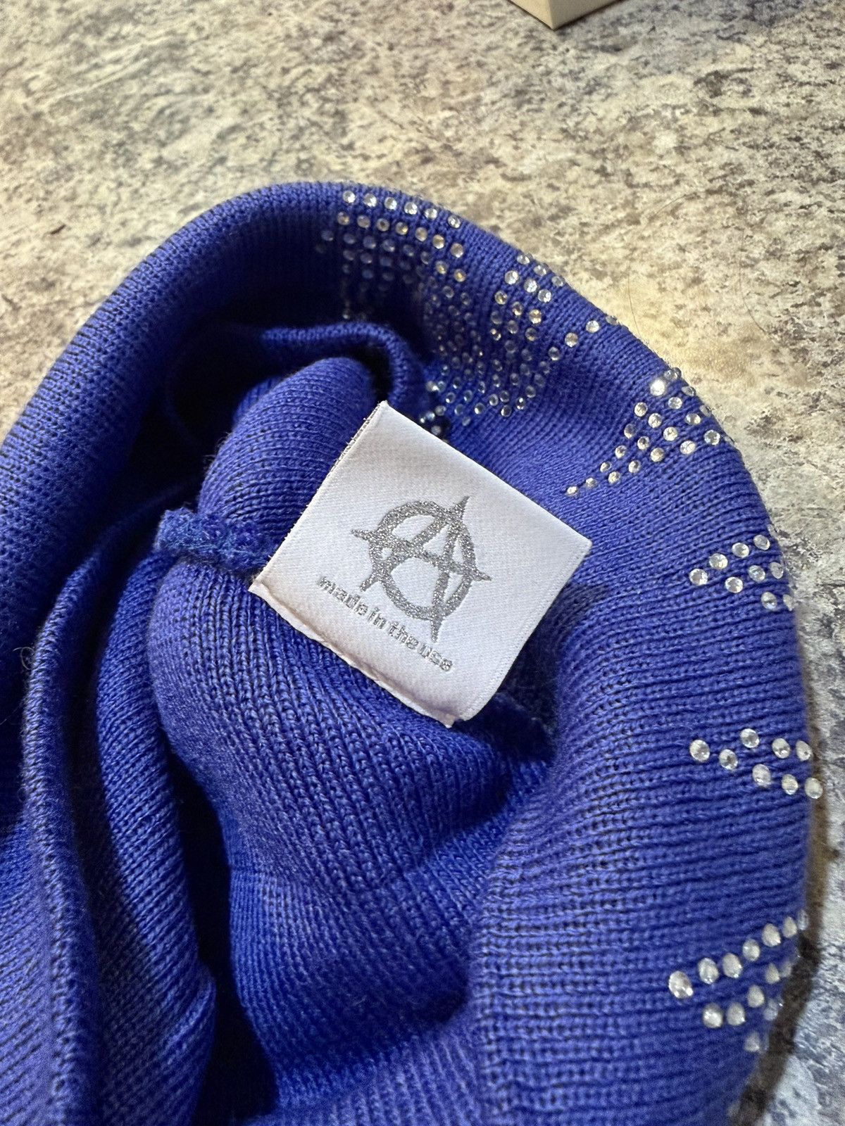 Revenge Revenge rhinestone beanie blue Size ONE SIZE - 3 Thumbnail