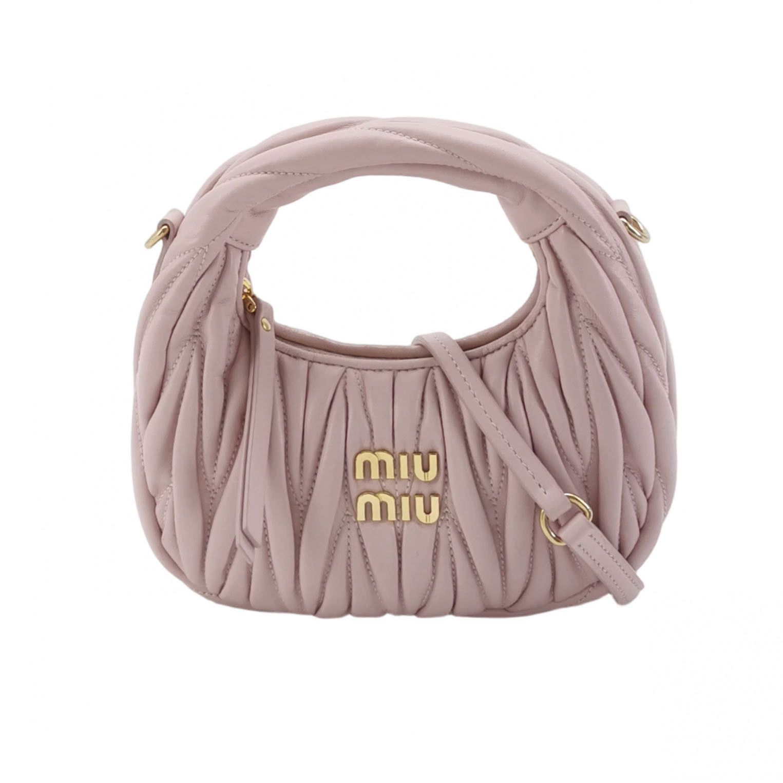Miu Miu Miu Miu Wander Matelassé Leather Mini Bag Pink Size ONE SIZE - 1 Thumbnail