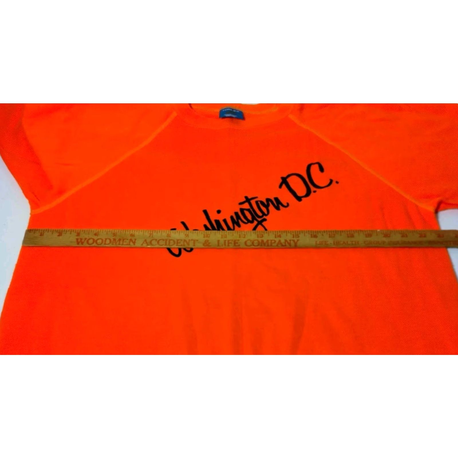 Vintage VINTAGE Sneakers Washington DC Sweatshirt Men XL Crew Neck Raglan Orange Knit Sweatshirt, Long Sleeve, Pullover, Acrylic, Solid, DC Theme, Vintage Size US XL / EU 56 / 4 - 3 Thumbnail