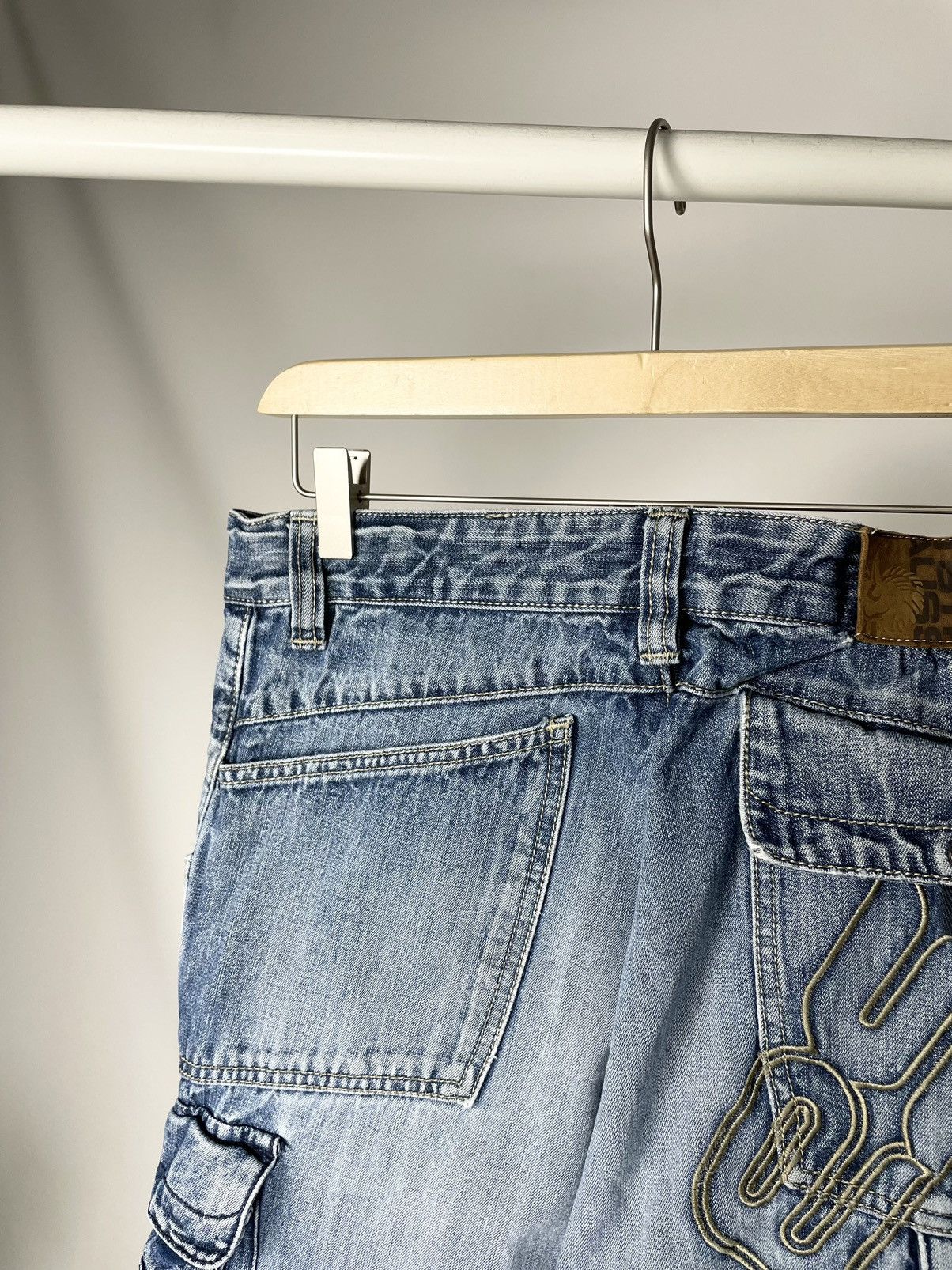 Carhartt Engelbert Strauss Vintage Faded Workwear Cargo Denim Jeans Size US 32 / EU 48 - 17 Thumbnail