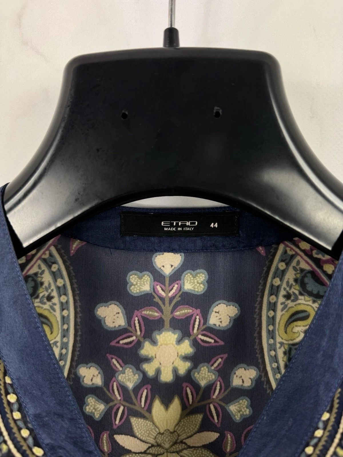 Etro Paisley Pattern Silk Blouse Double Pocket Size 44