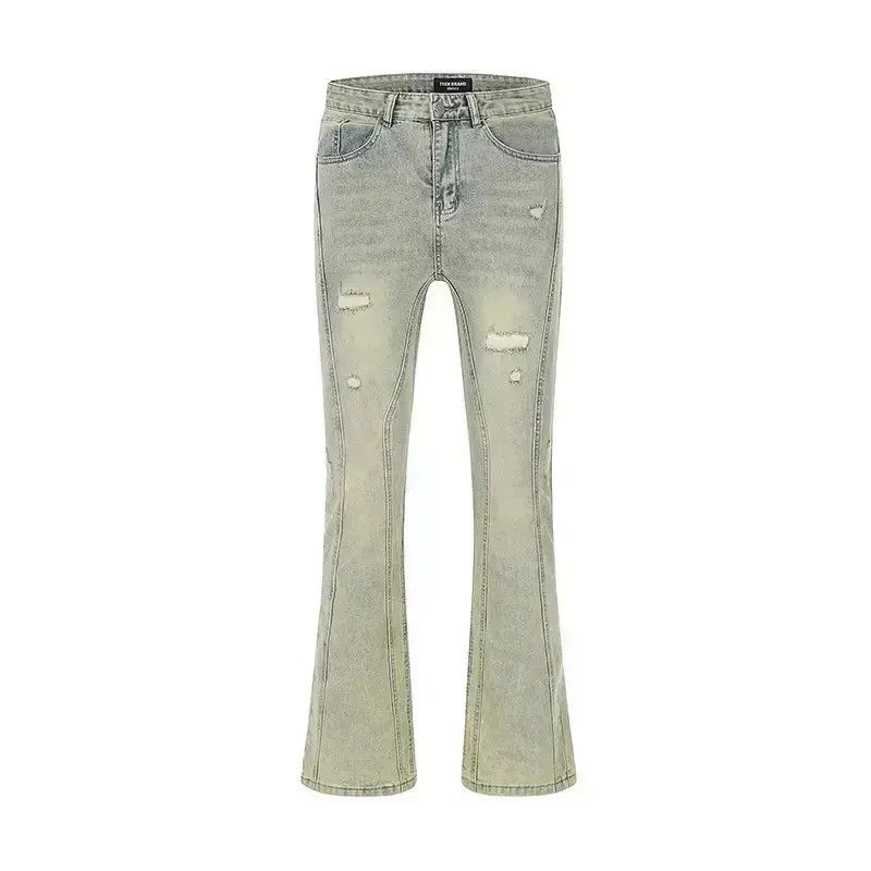Japanese Brand Retro slim fit straight leg distressed jeans Size US 32 / EU 48 - 5 Thumbnail