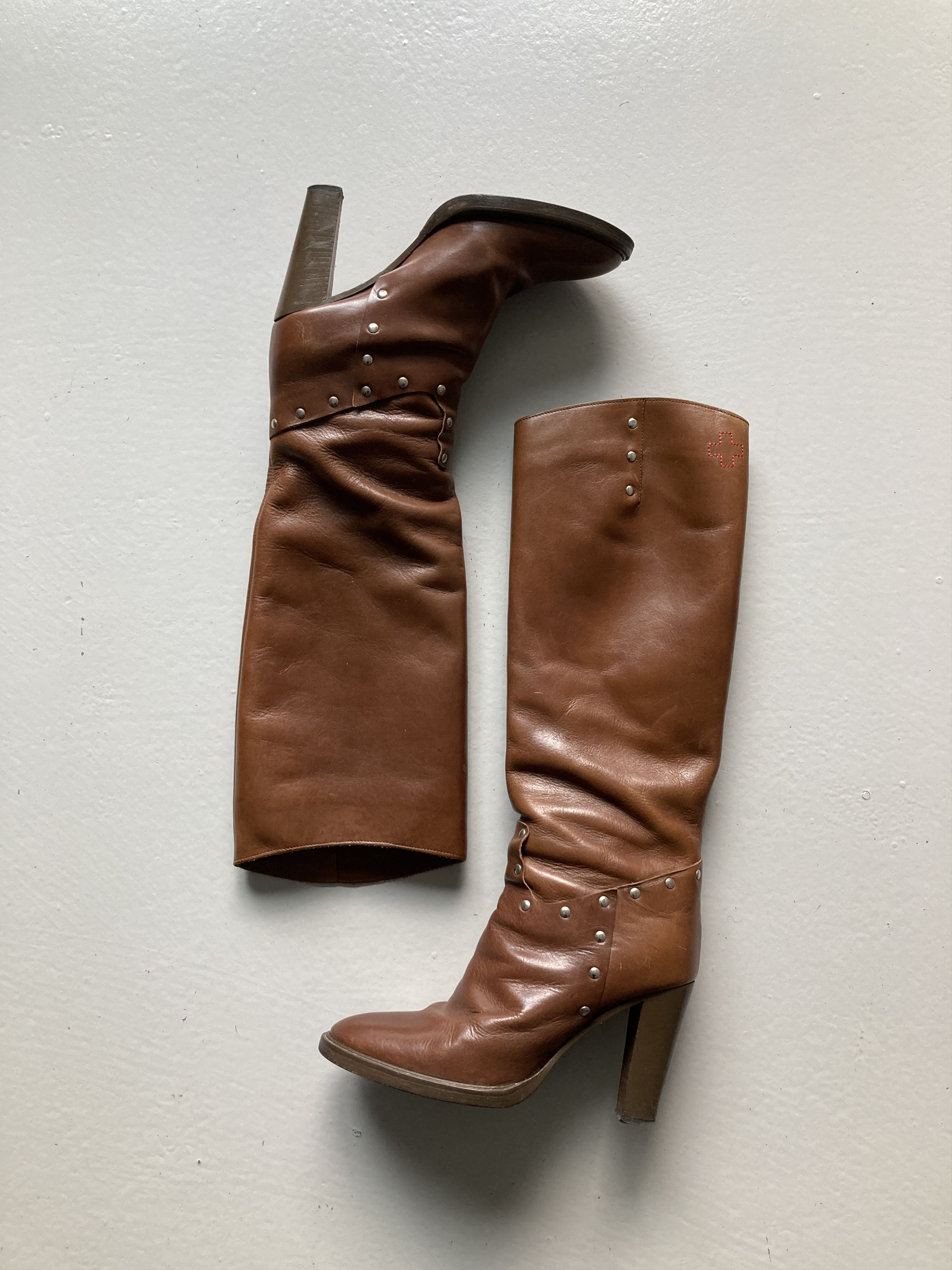 A.F. Vandevorst Studded Leather Boots Size US 7.5 / IT 37.5 - 1 Thumbnail