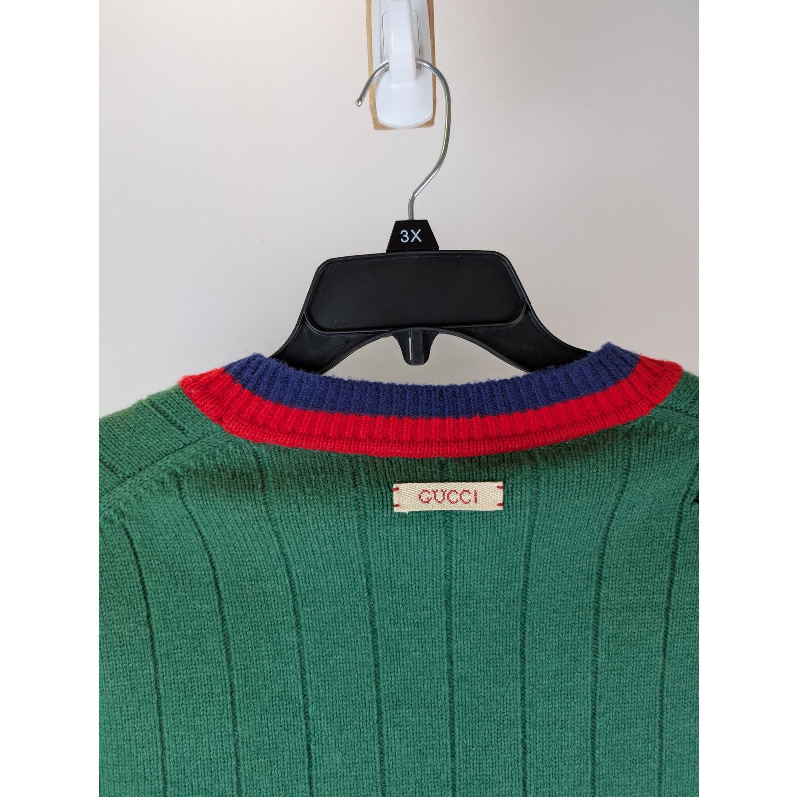 Gucci o1rshd1 Wool Long Sleeve Cardigan Sweater in Yard/Multicolor Size US L / EU 52-54 / 3 - 12 Thumbnail
