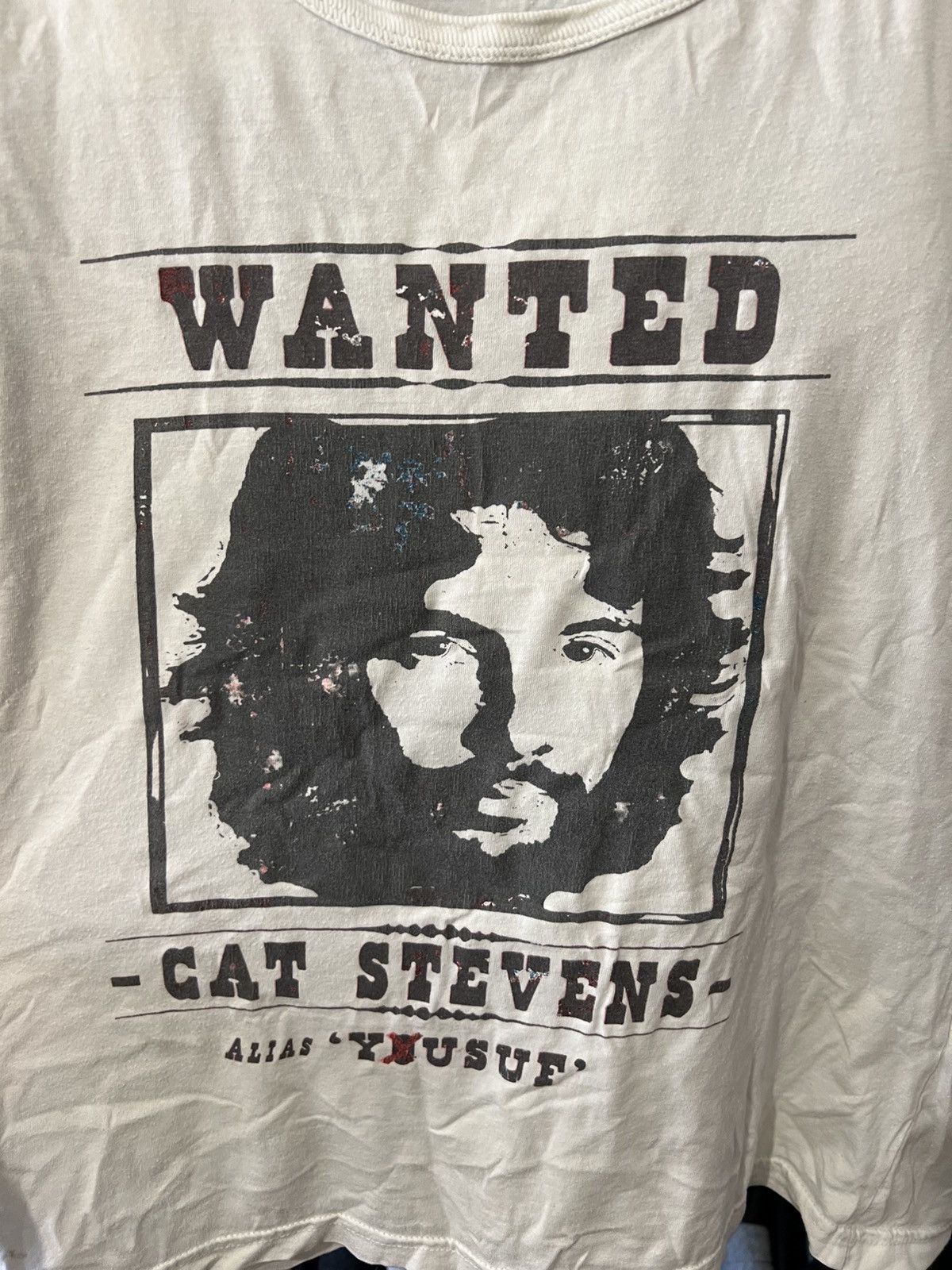 Band Tees × Vintage 2000 WANTED CAT STEVEN’S ALIAS YUSUF BOOTS & SAND AOP TEE Size US S / EU 44-46 / 1 - 3 Thumbnail