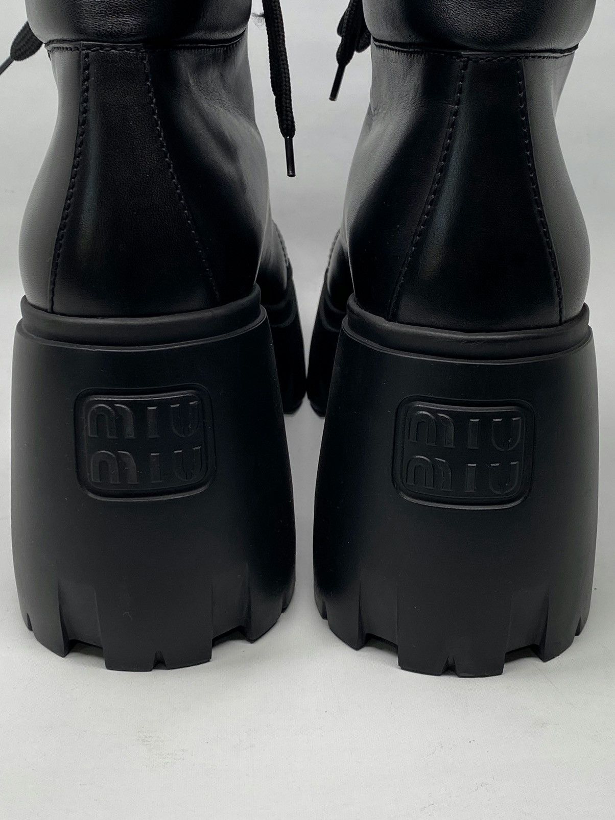 Miu Miu Miu Miu Block Heel Platform Combat Boots size 41 Size US 11 / IT 41 - 10 Thumbnail