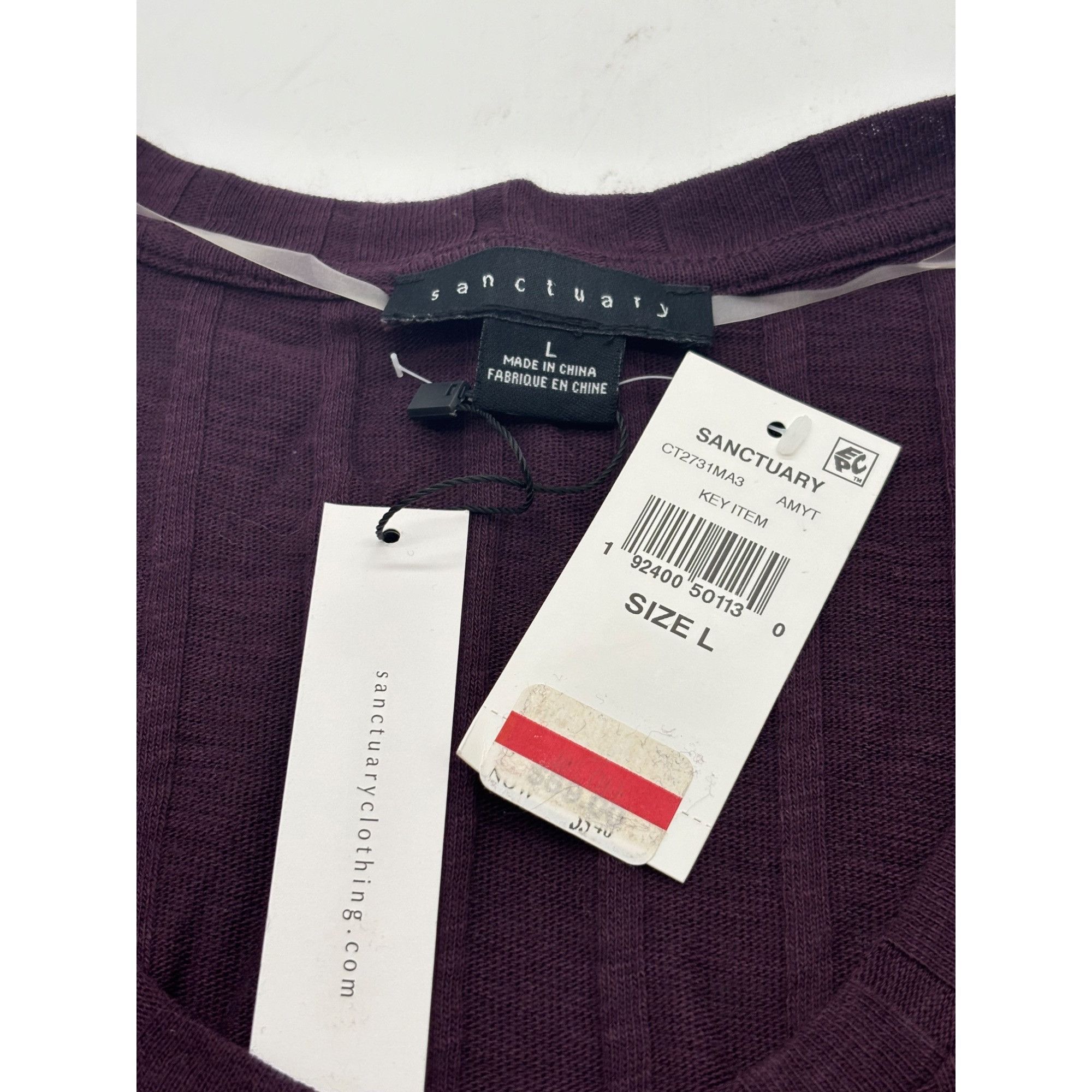 Sanctuary Sanctuary Ruby Scoop Ribbed 3/4 Sleeve Top, Amethyst, L Size L / US 10 / IT 46 - 7 Thumbnail