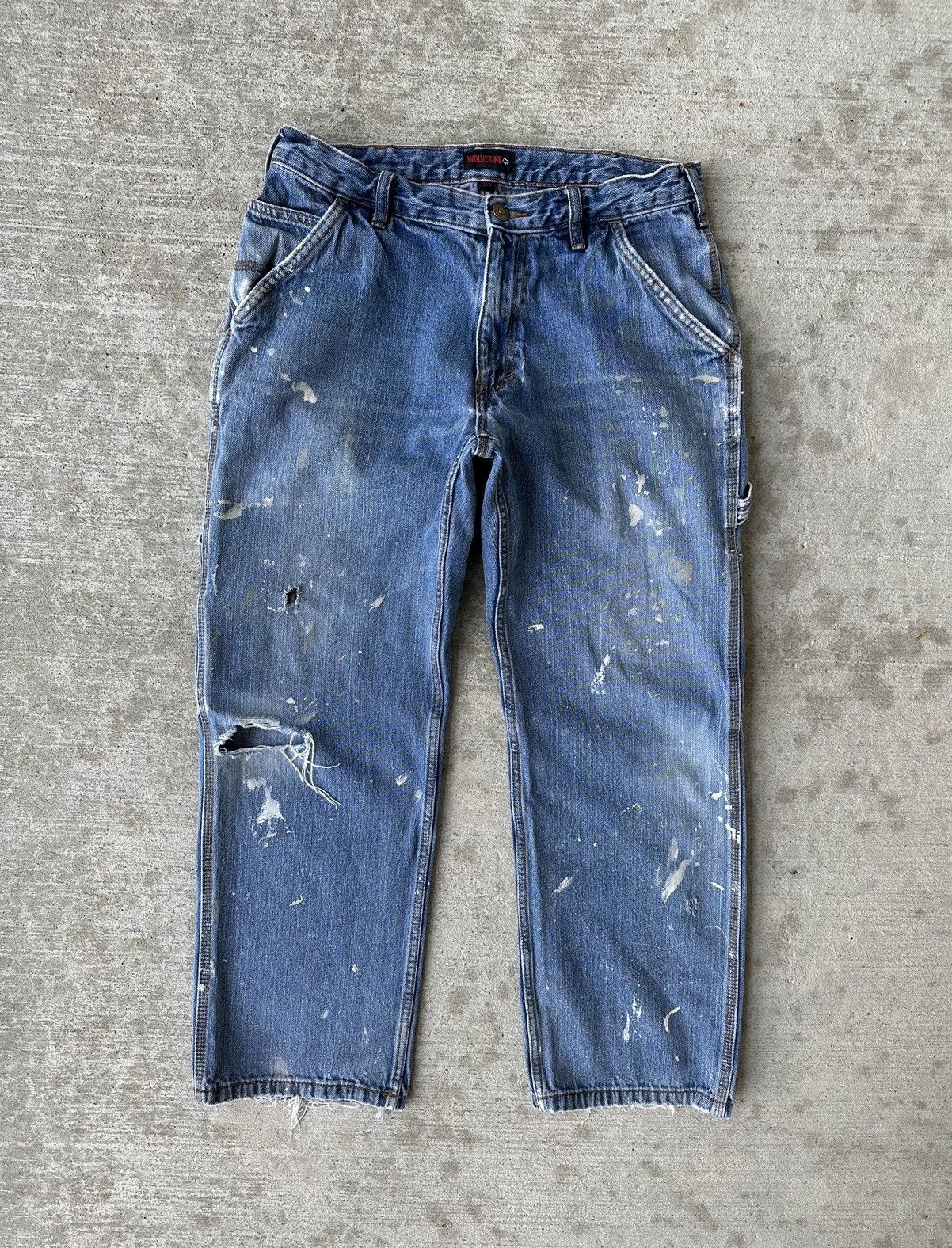 Vintage Paint Splatter Distressed Denim Jeans Size US 32 / EU 48 - 2 Thumbnail