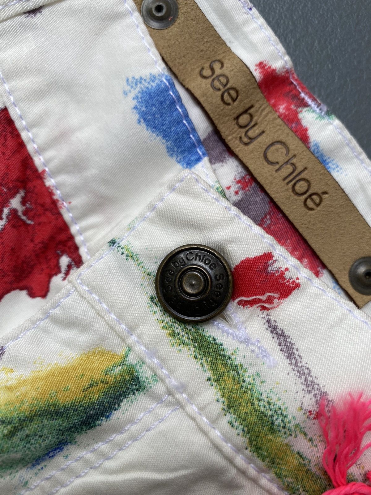 Chloe × Phoebe Philo × See by Chloe AW 2005- See by Chloe - Phoebe Philo Era- Floral Paint Pants Size 28" / US 6 / IT 42 - 12 Thumbnail