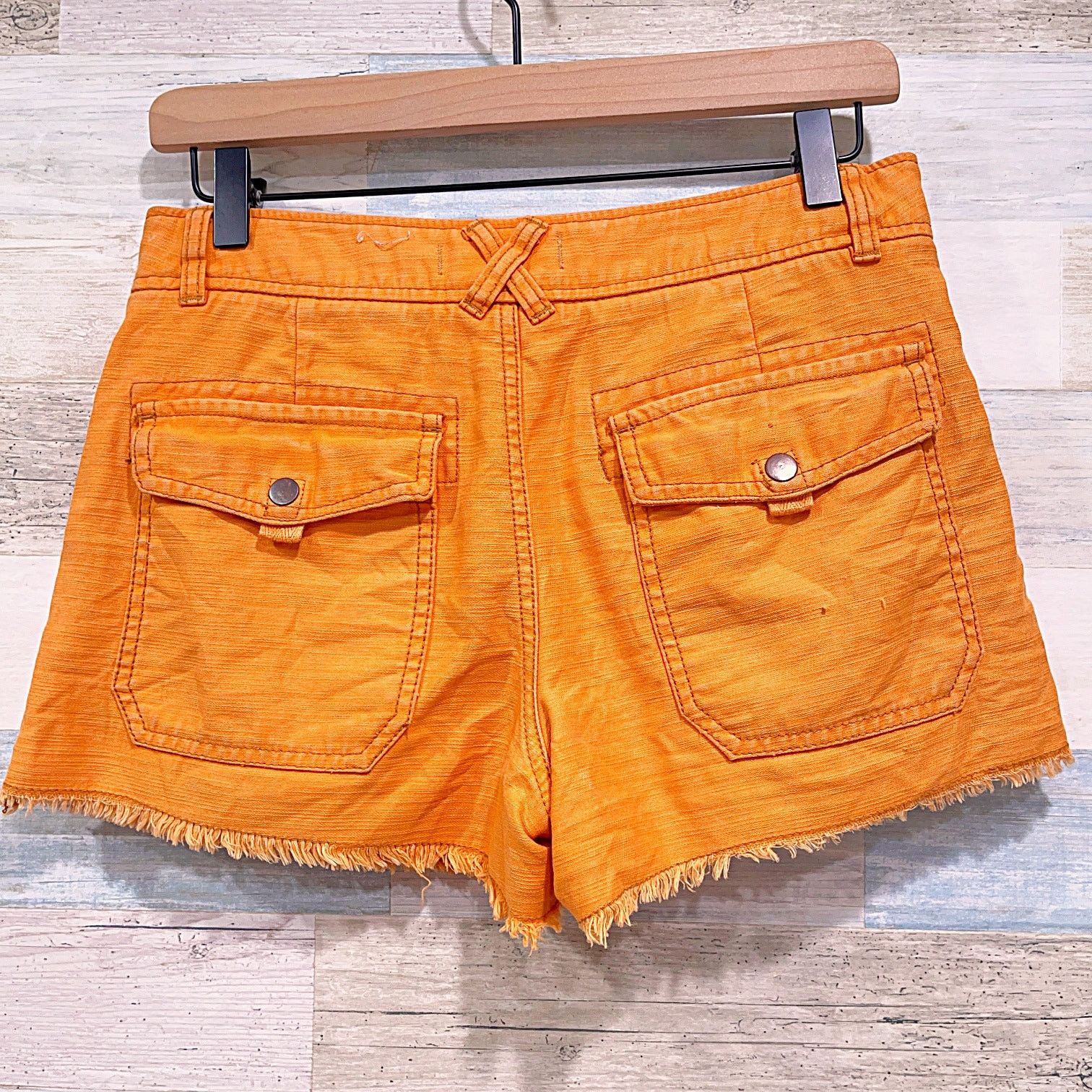 Free People Free People 3" Cut Off Utility Mini Shorts Orange Mid Rise 4 Size 27" / US 4 / IT 40 - 3 Thumbnail