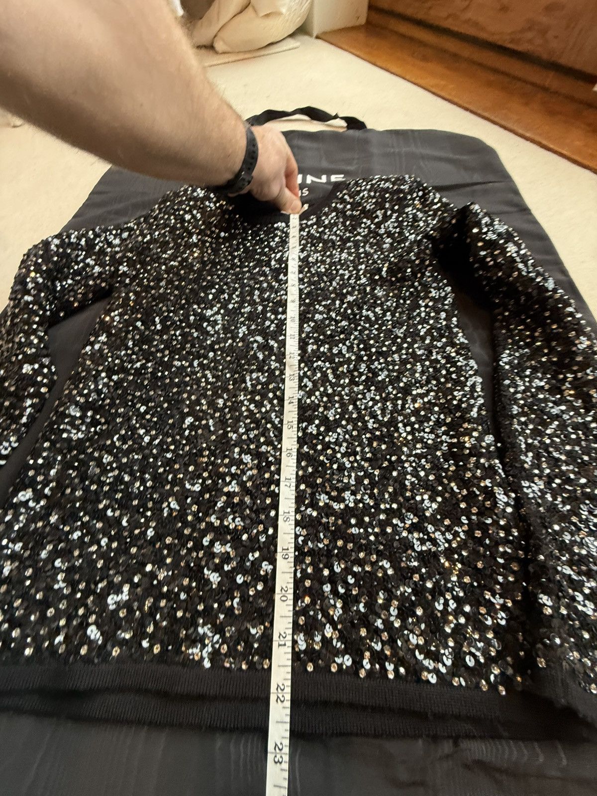 Saint Laurent Paris FW17 Saint Laurent crystal sequin embroidered sweater black Size US XS / EU 42 / 0 - 4 Thumbnail