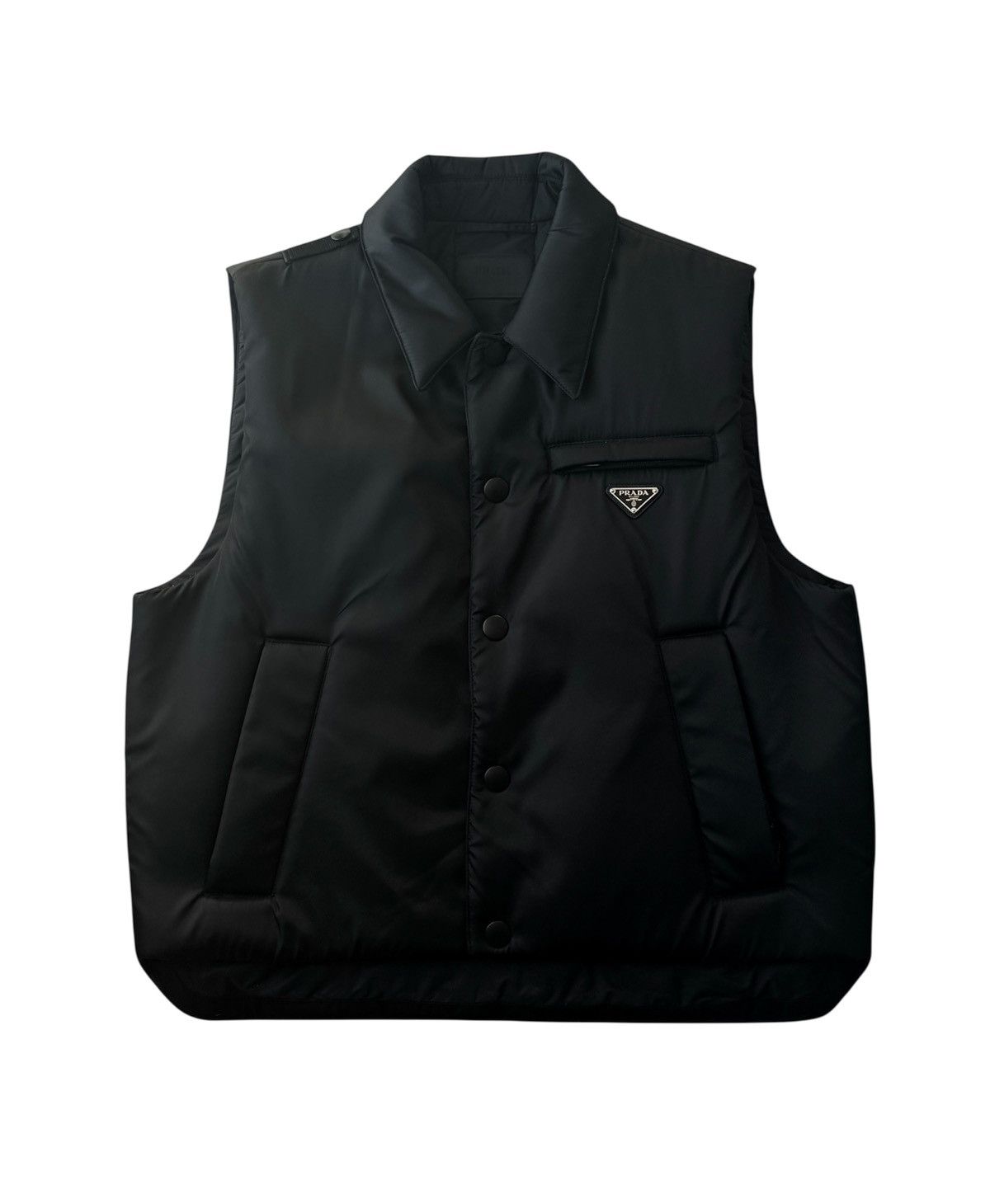 山本和男　PRADA archive down vest Prada Prada Black Light Nylon Down Vest | Grailed