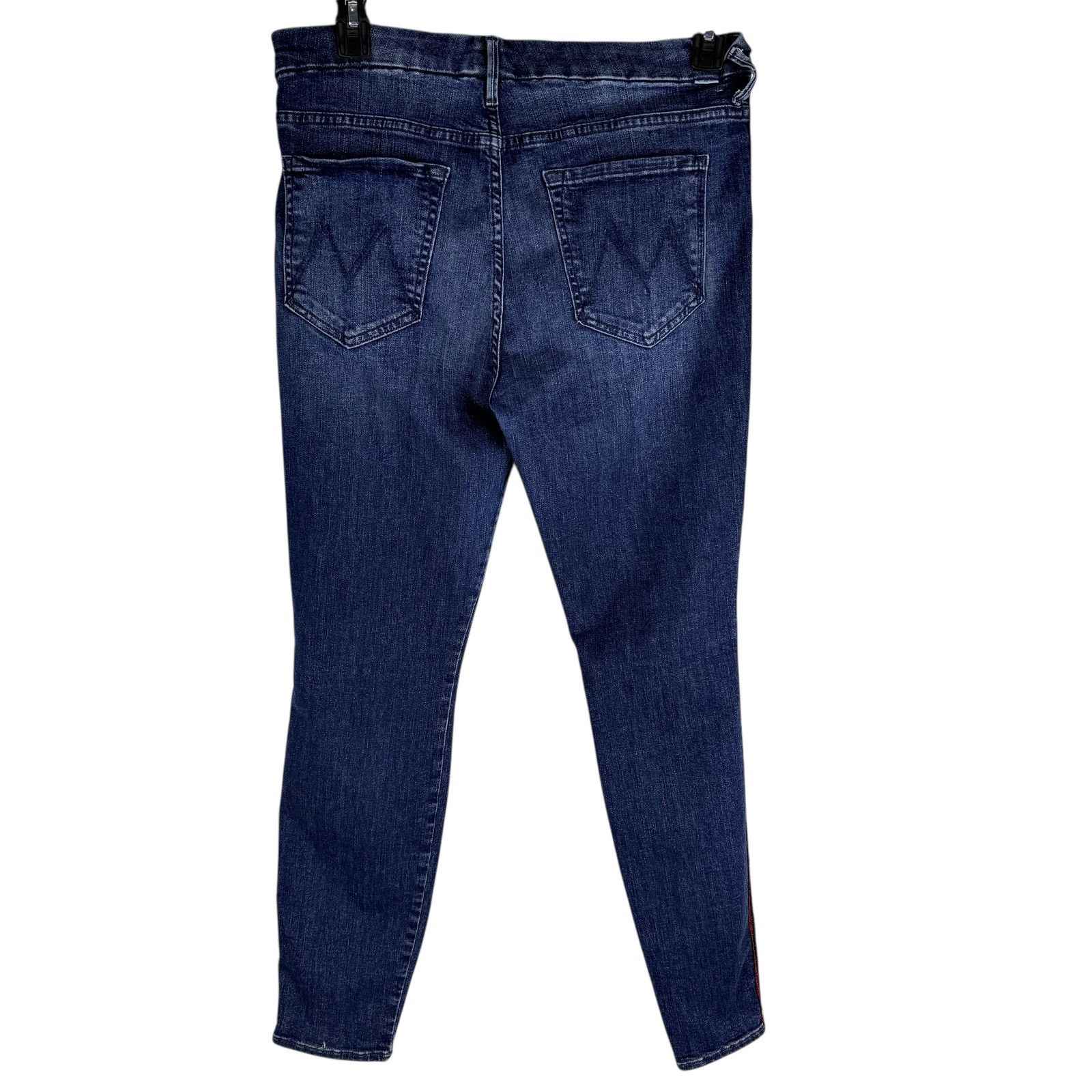 MOTHER Mother High Waisted Looker Jeans Here Kitty Glitter Racer Size 32" / US 10 / IT 46 - 5 Thumbnail