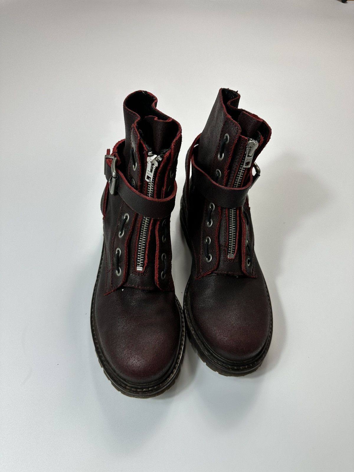Diesel Diesel Leather Boots 36 Size Burgundy Y2K Made In Portugal Size US 6 / IT 36 - 4 Thumbnail