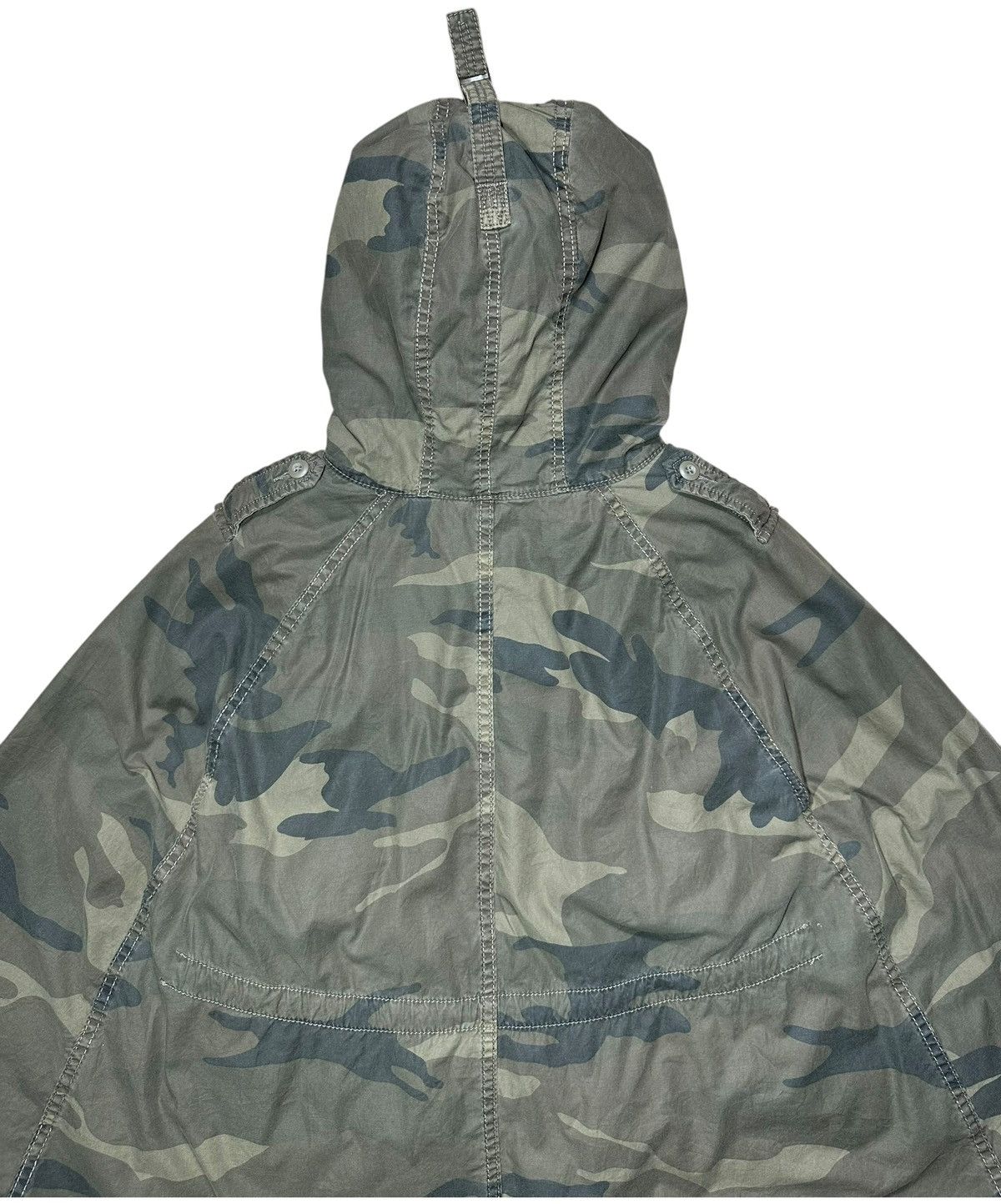 GOA G.O.A Camouflage Fur Hood Poncho Size ONE SIZE - 5 Thumbnail