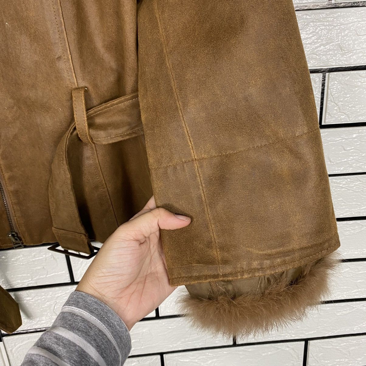 Japanese Brand 📌Vintage Leather Jacket Miscelanny Fur Size US XXS / EU 40 - 18 Thumbnail