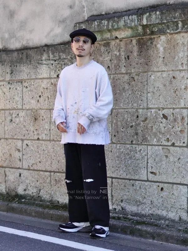 ANACHRONORM ANCELLM Hand Painting Sweat Shirt. Size US M / EU 48-50 / 2 - 9 Thumbnail