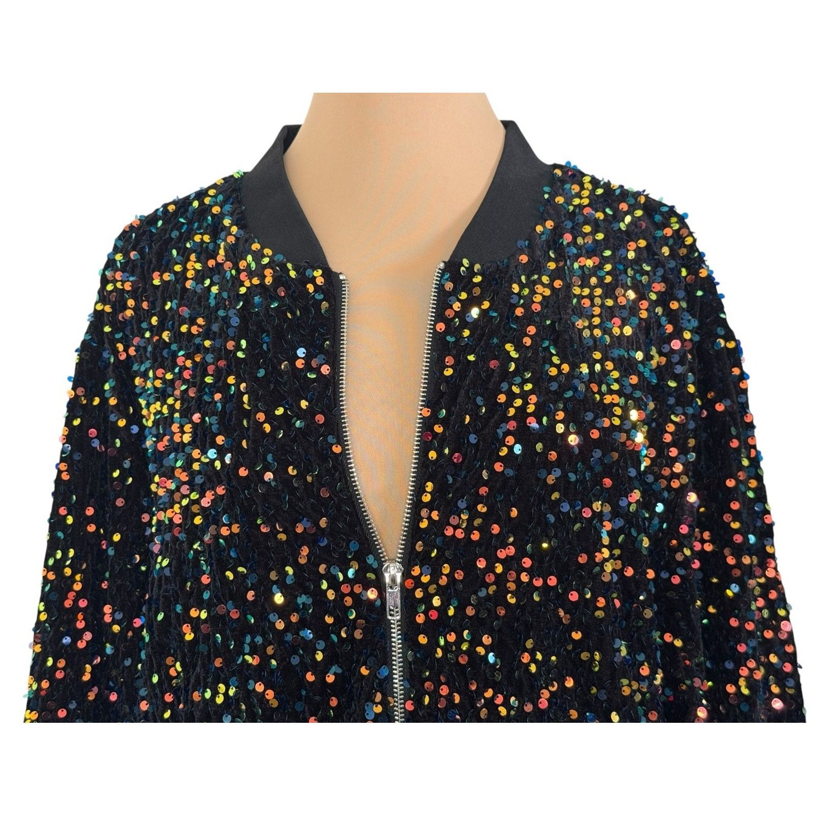 Other ANNA-KACI Sparkle & Shine Collection Sequin Bomber Jacket Size XL / US 12-14 / IT 48-50 - 4 Thumbnail