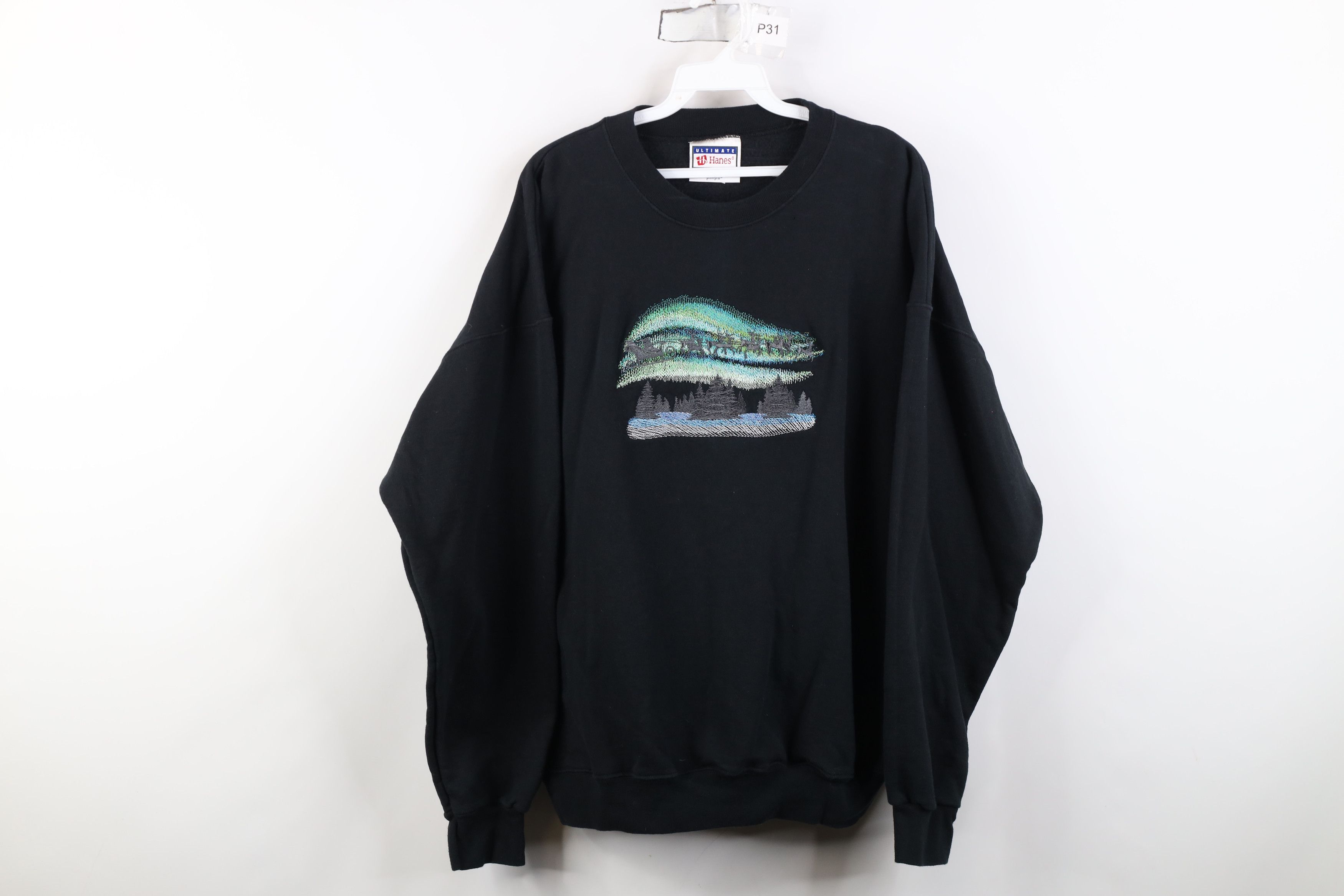 Vintage Vintage 90s Borealis Christmas Santa Claus Sweatshirt Black Size L / US 10 / IT 46 - 1 Thumbnail