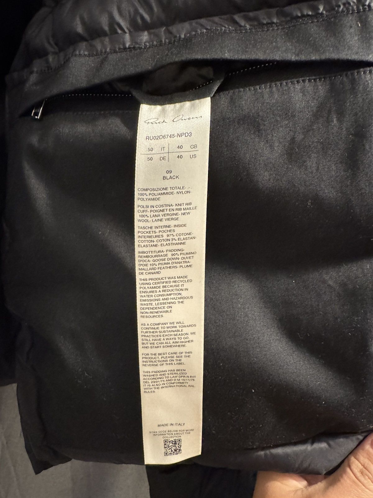 Rick Owens Rick Owen's Turtle Cropped Puffer Jacket black BLACK Size US M / EU 48-50 / 2 - 3 Thumbnail