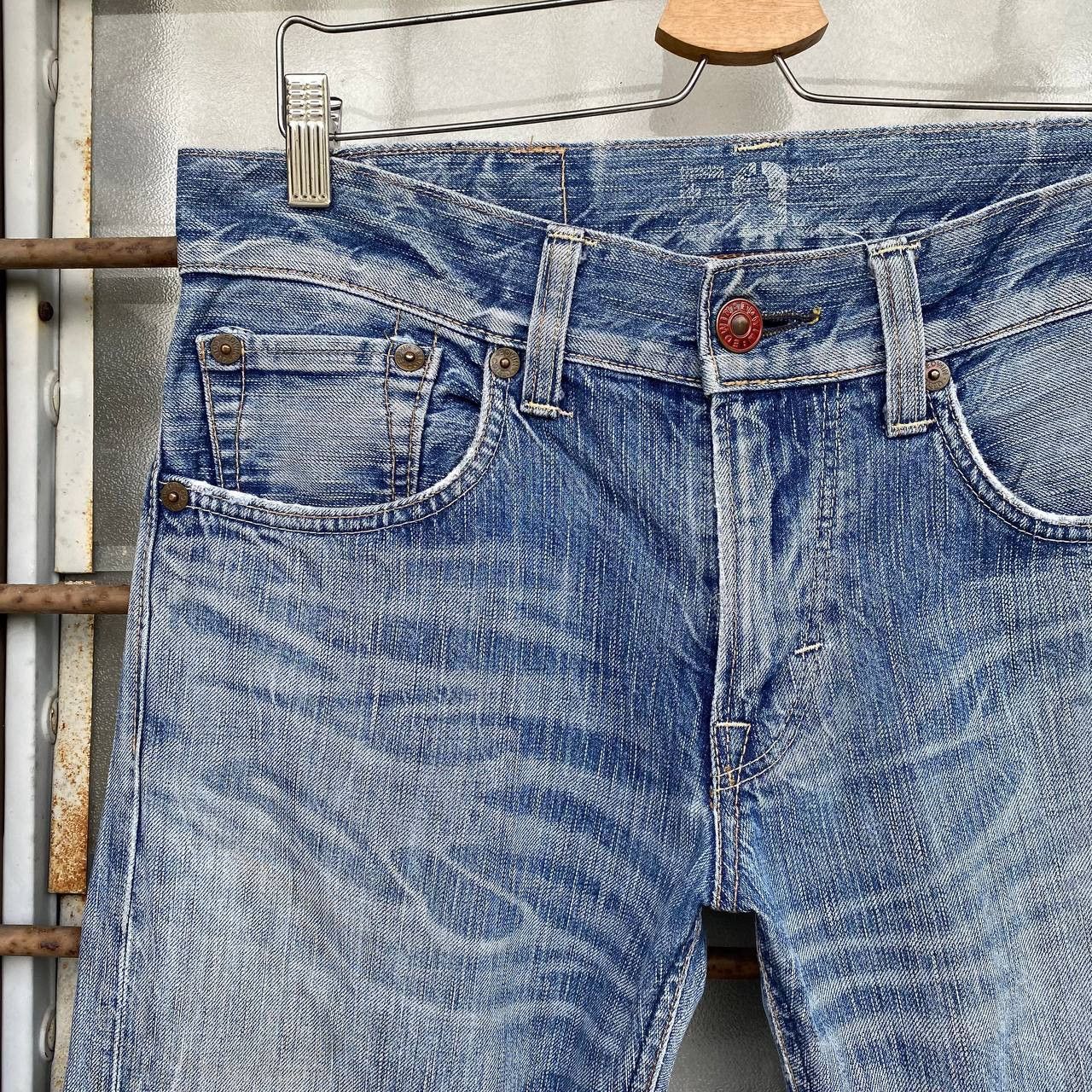 Edwin FLARED VTG EDWIN JAPAN STONEWASH CLAWMARK REDBUTTON BJ07-14 Size US 30 / EU 46 - 5 Thumbnail