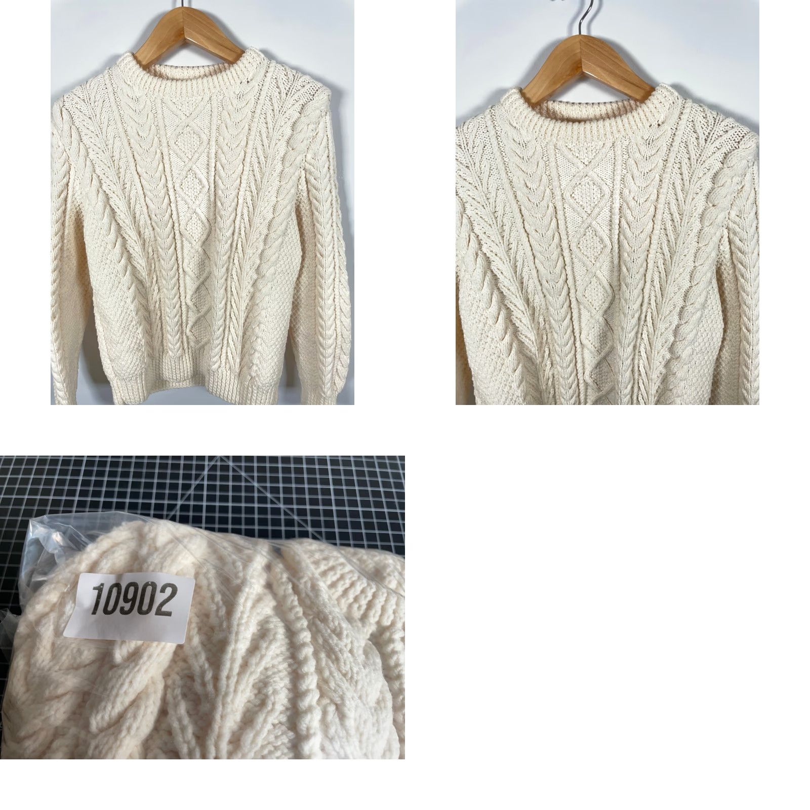 Vintage VINTAGE 70s Wool Cable Knit Sweater Men's XL Ivory Crew Neck Pullover Classic Preppy Retro Warmth Mens Size US XL / EU 56 / 4 - 8 Thumbnail