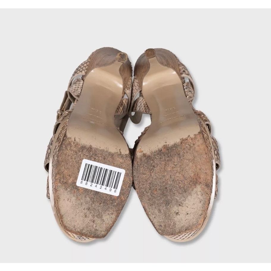 Saint Laurent Paris Saint Laurent Python Animal Print Block Heel Sandals 38.5 Size US 7 / IT 37 - 5 Thumbnail