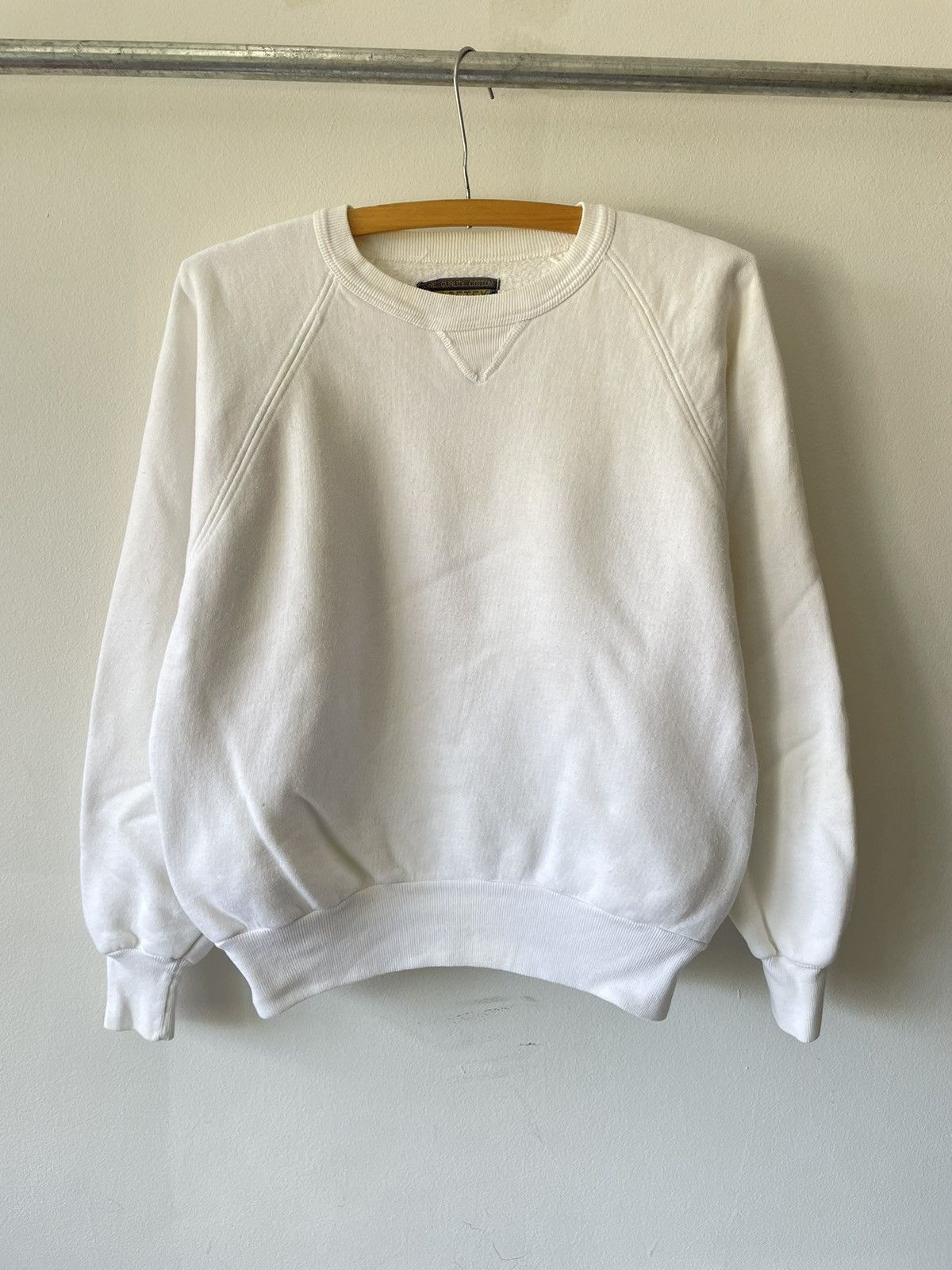 image of Vintage 50S Single V Rosetex Sweatshirt in White, Men's (Size Medium)