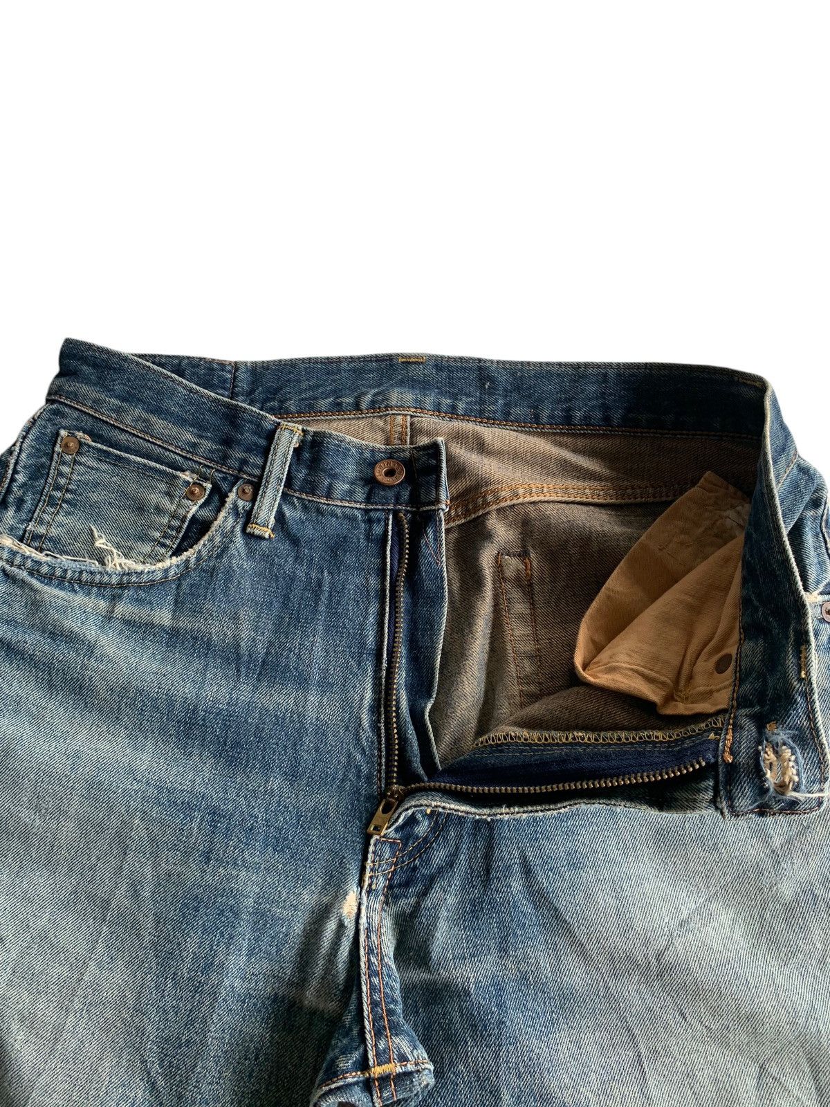 Japanese Brand × Kapital × Vintage Vintage Edwin 505X Redline Selvedge Distressed Denim☠️ Size US 31 - 14 Thumbnail