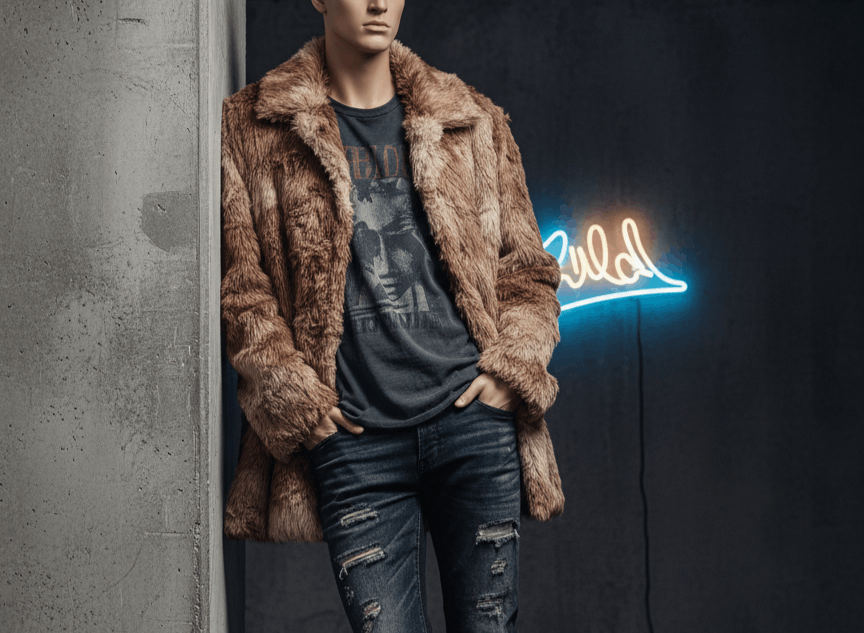 Japanese Brand Y2K L'garage rocker grunge faux fur coat Size US L / EU 52-54 / 3 - 10 Thumbnail
