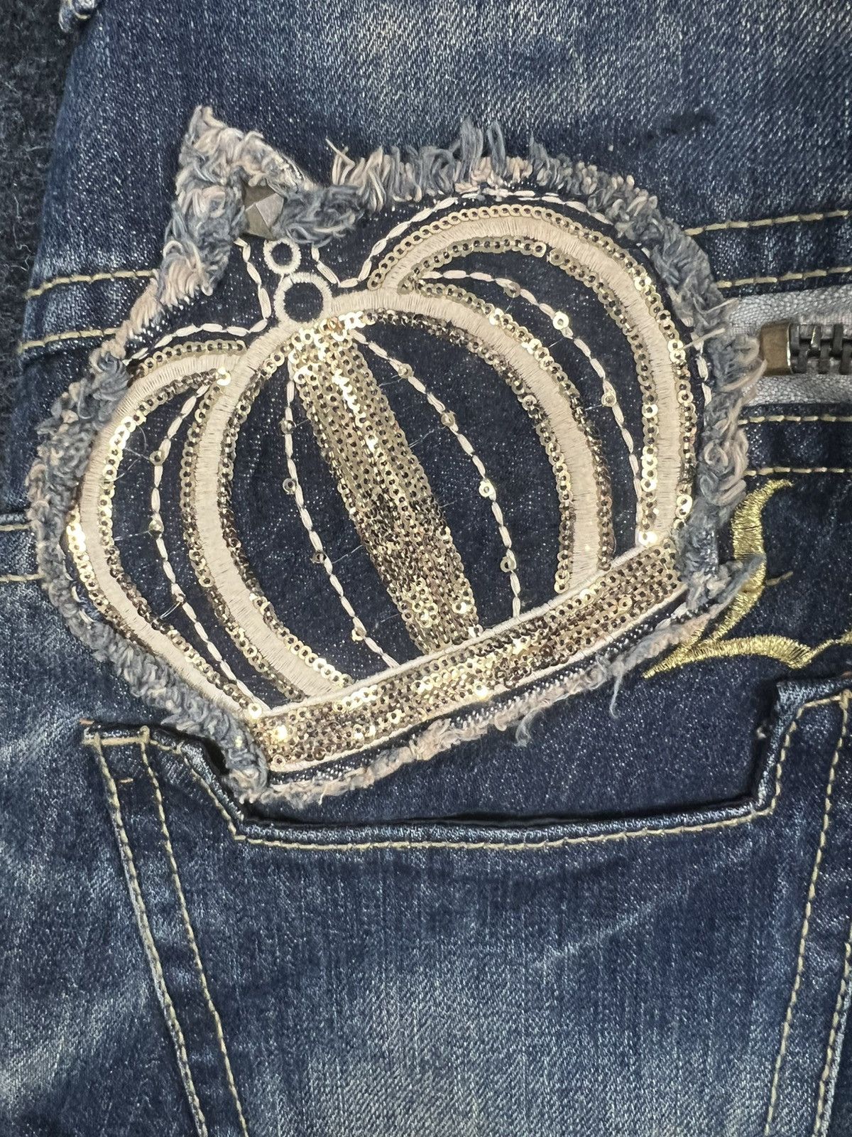 Tornado Mart Lolita Royal Crown Distressed Fade Whiskered Flare Size US 30 / EU 46 - 6 Thumbnail