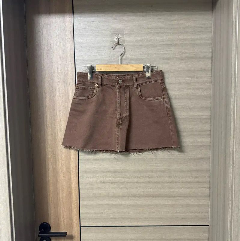 Miu Miu Miu Miu Brown Cotton Women's Skirt 0089 Size 23" - 1 Thumbnail