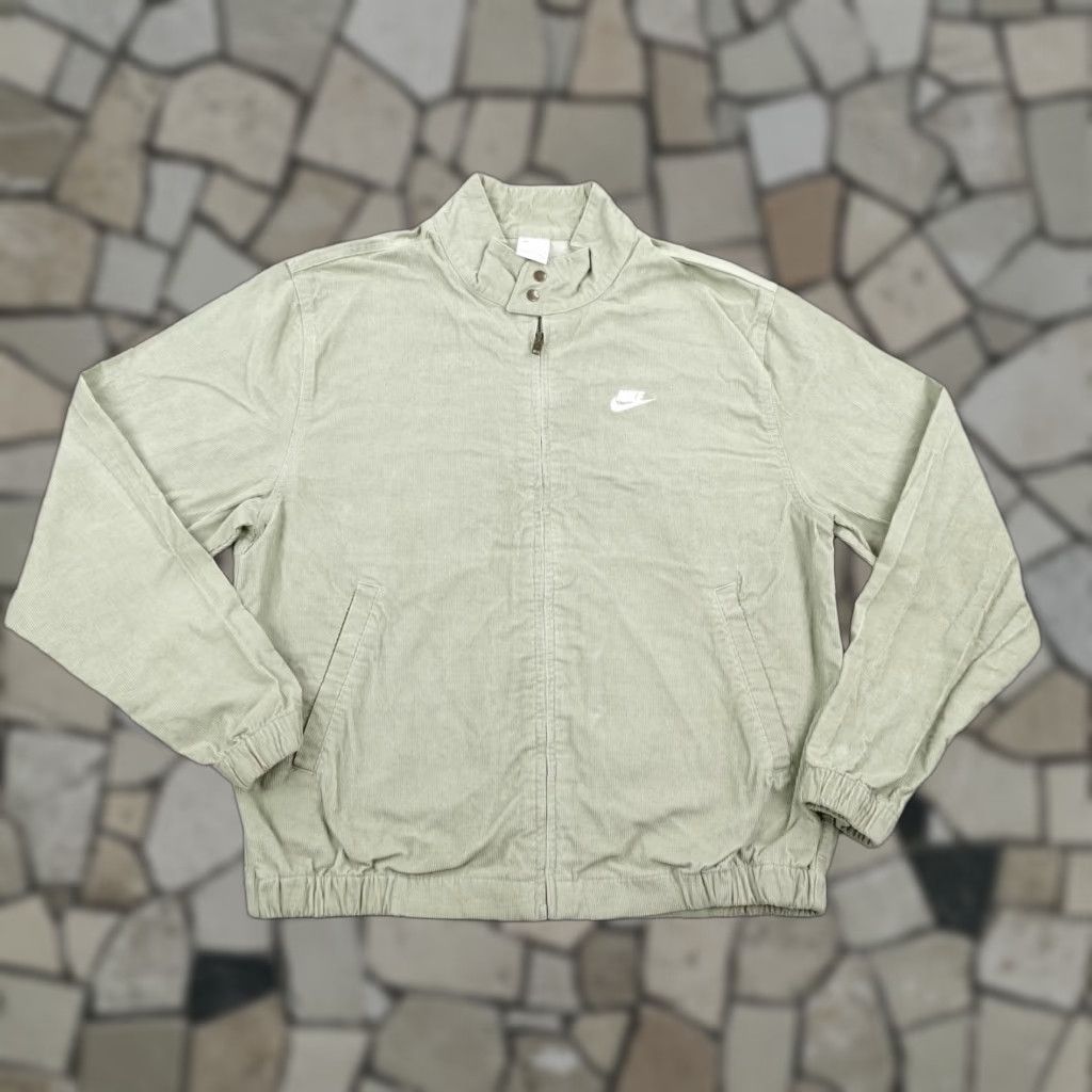 Nike NIKE Jacket Men Medium Green Corduroy Bomber Coat Full Zip Swoosh Logo Casual Outdoor Size US M / EU 48-50 / 2 - 1 Thumbnail
