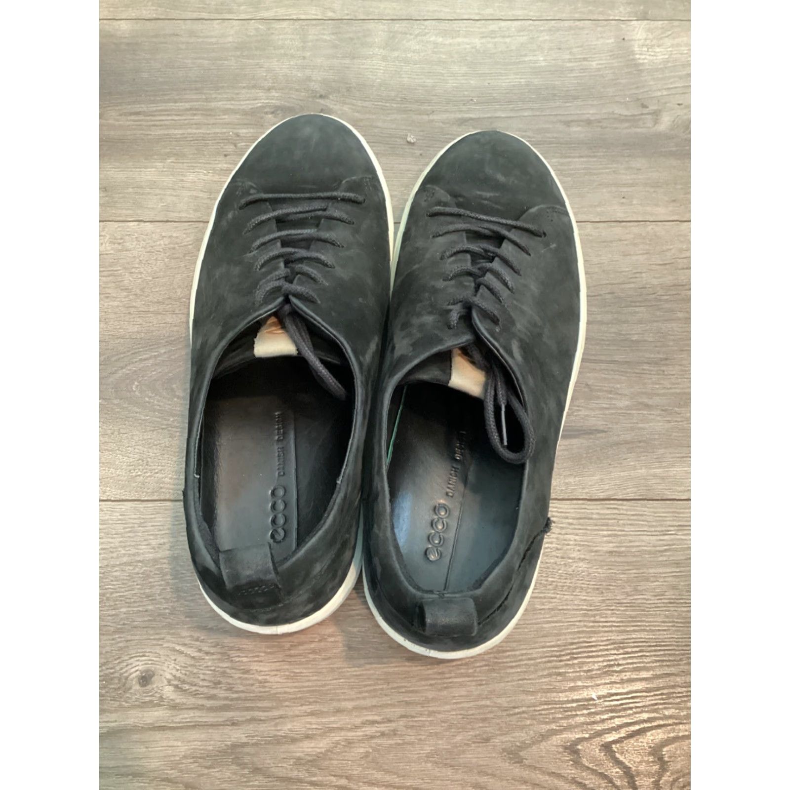 Ecco ECCO Men's Soft Classic Sneakers Casual Shoe Lace Up Black Nubuck Leather Lining Rubber Sole Size 13 EU 47 Men Shoes Size US L / EU 52-54 / 3 - 2 Thumbnail